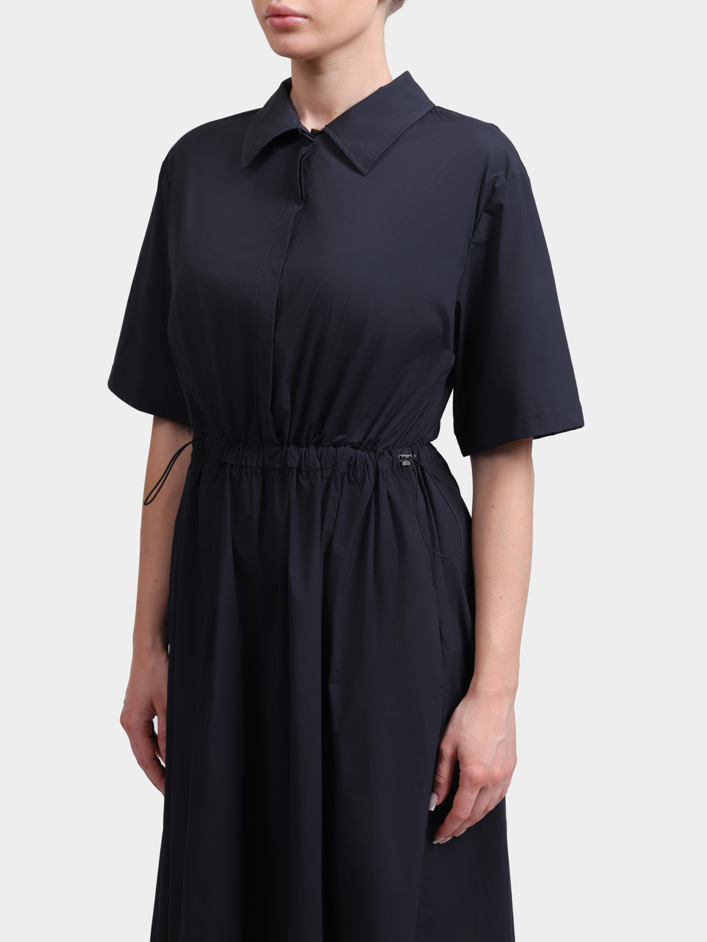 Платье Herno AB000061D 12431SZ 9300 черное женское с поясом на кулиске  — купить в интернет-магазине Verdistore