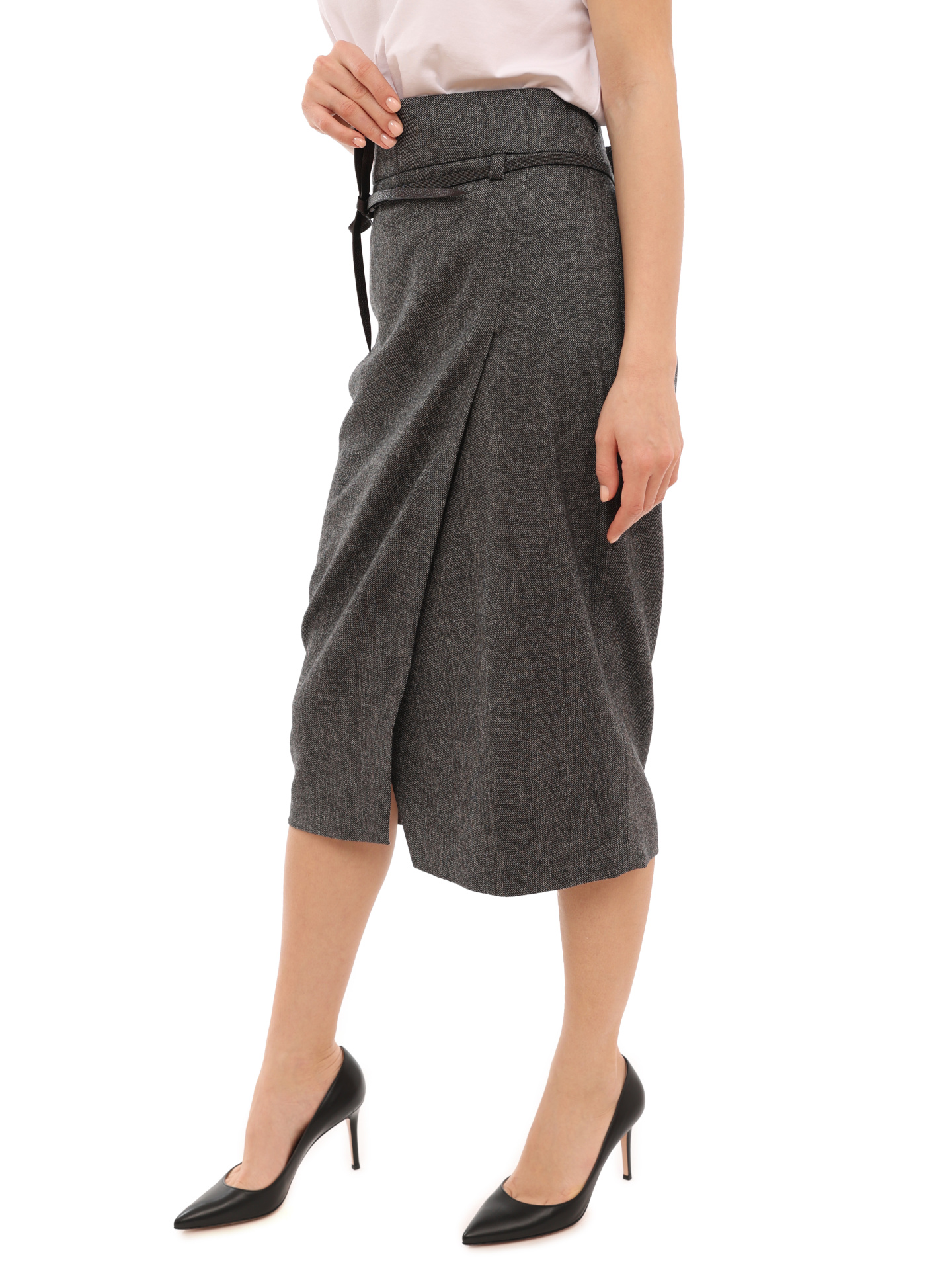 Юбка Brunello Cucinelli MA031G2513 C002 серая женская — купить в интернет-магазине Verdistore