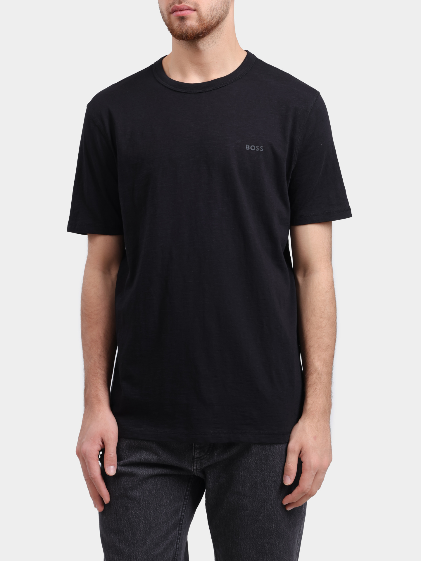 Футболка Boss Orange Tegood 10240843 01 50508243 001 черная мужская с маленьким логотипом  — купить в интернет-магазине Verdistore