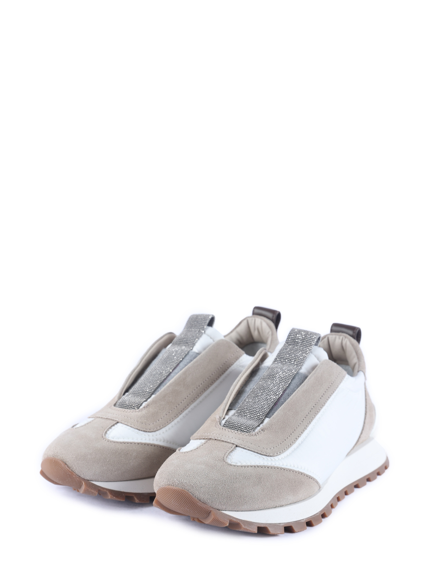 Кроссовки Brunello Cucinelli MZSFG2126 C8193 комбинированные женские на резинке — купить в интернет-магазине Verdistore