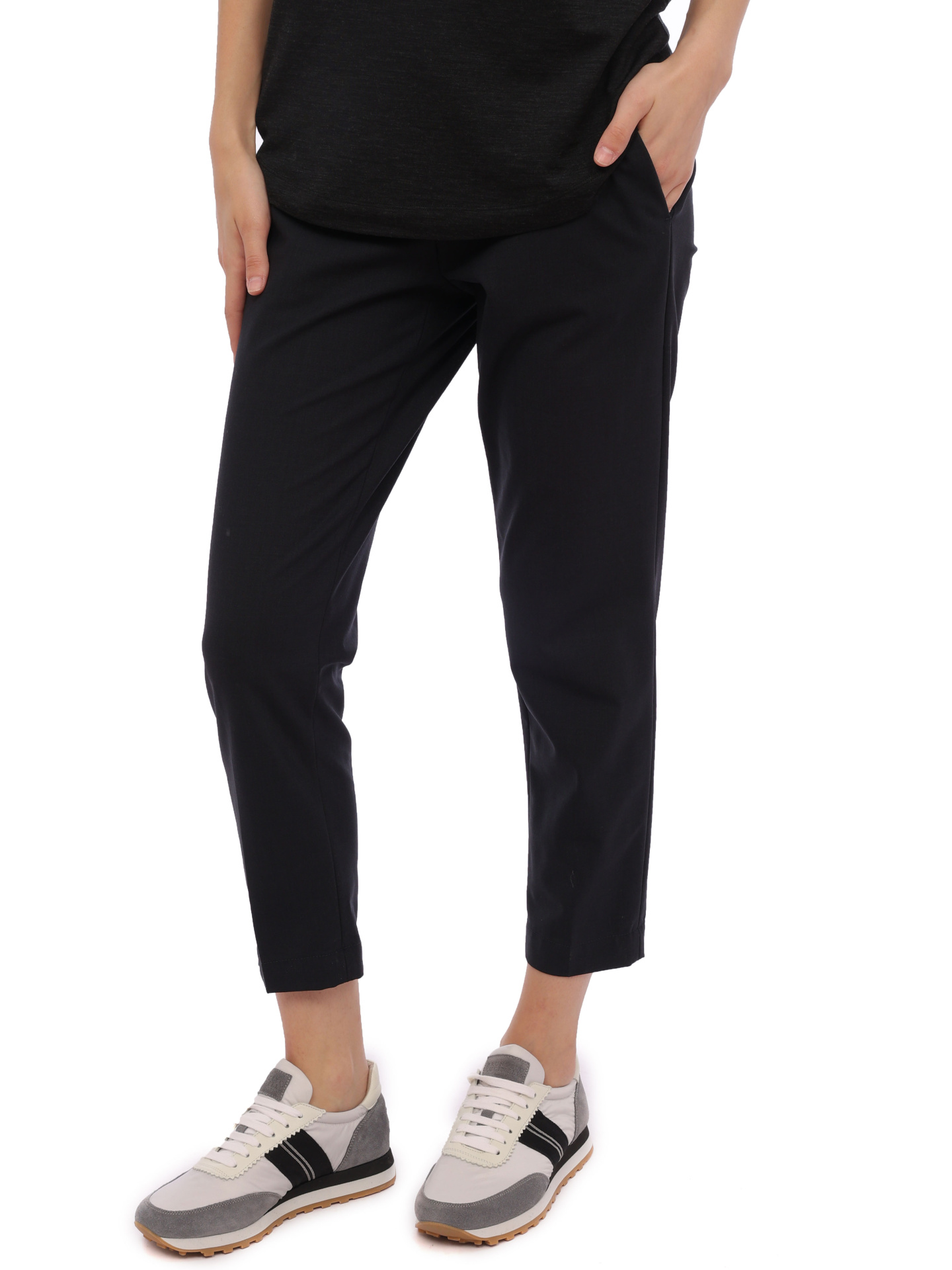 Брюки Brunello Cucinelli M0W07P6119 темно-синие женские с ремешком — купить в интернет-магазине Verdistore