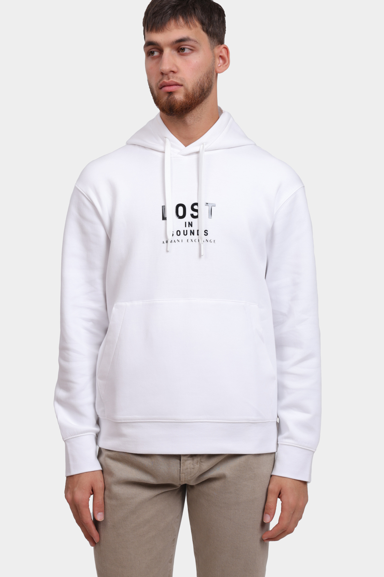 Худи Armani Exchange XM000490 AF13047 U0009 белое мужское — купить в интернет-магазине Verdistore