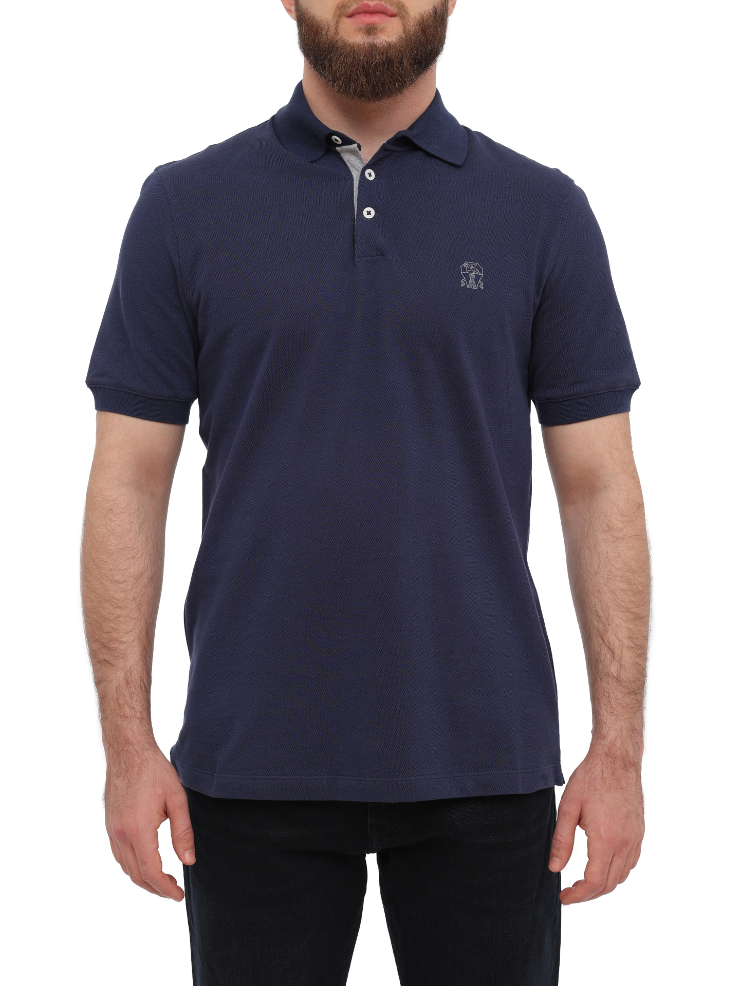 Поло Brunello Cucinelli ME8548765 CYZ74 хлопковое мужское с логотипом — купить в интернет-магазине Verdistore