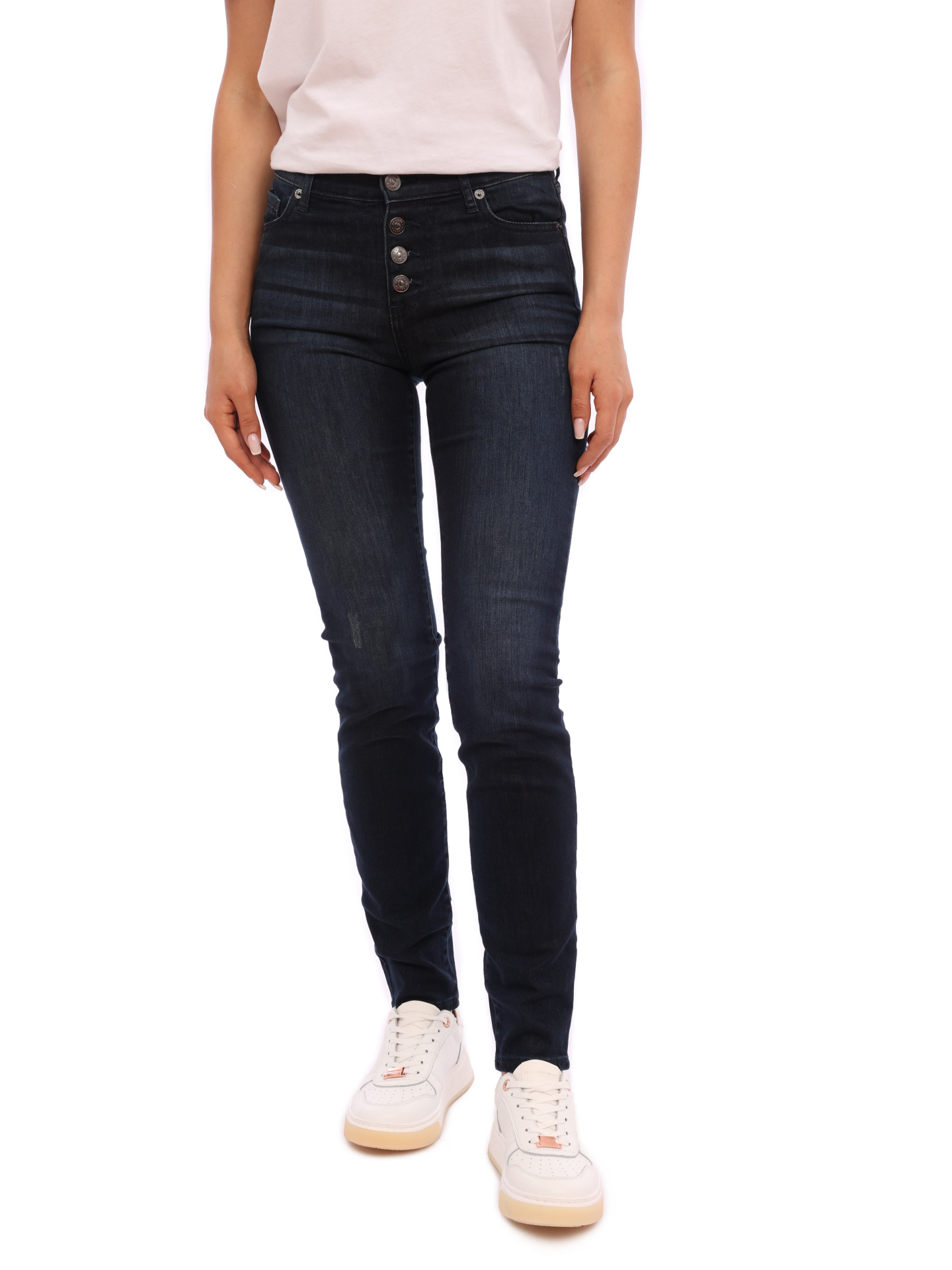 Джинсы Armani Exchange 6GYJ27 1500 синие женские на пуговицах — купить в интернет-магазине Verdistore