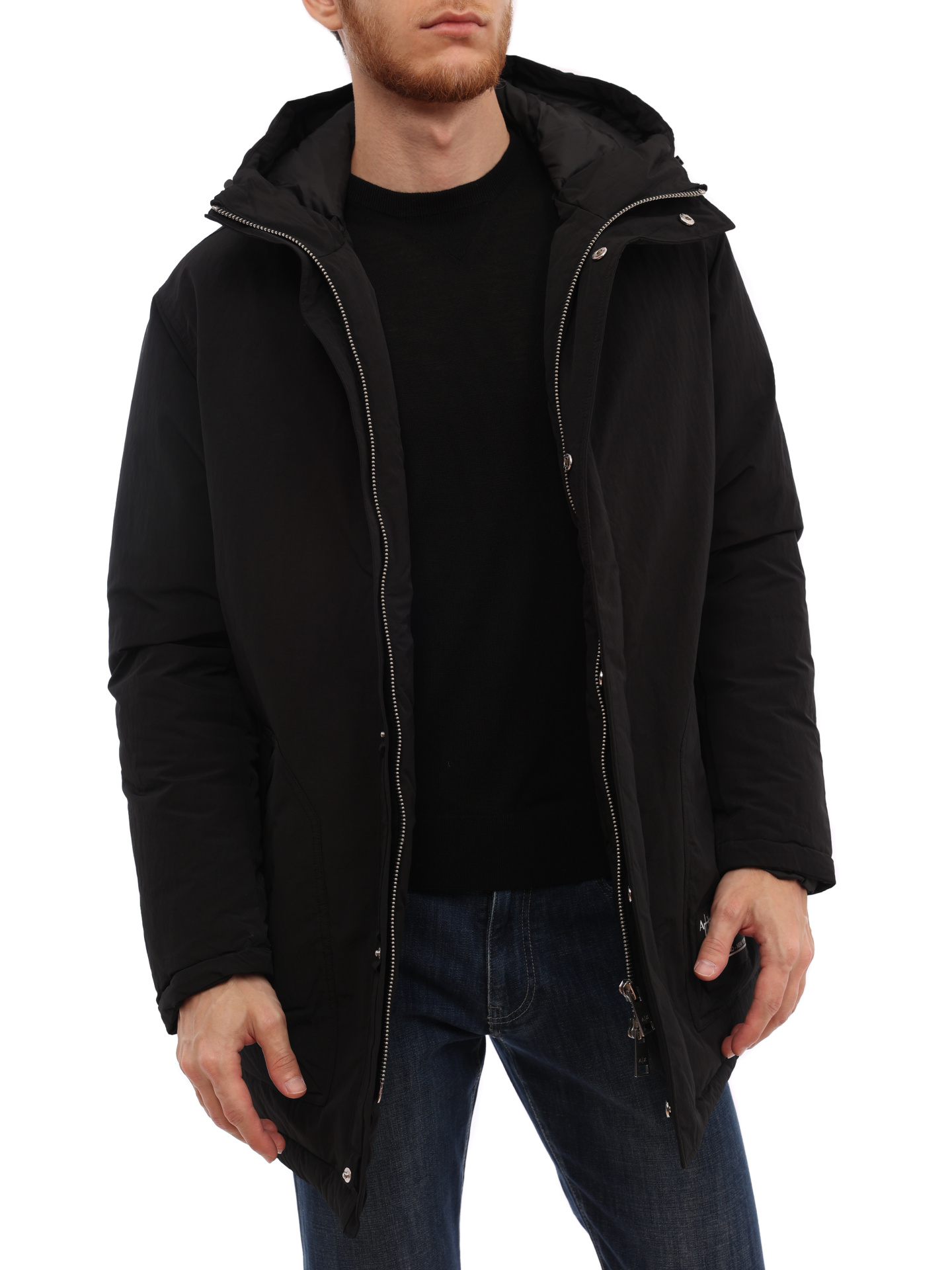 Пуховик Armani Exchange 6LZK32 ZNUKZ 1200 черный мужской удлинённый — купить в интернет-магазине Verdistore
