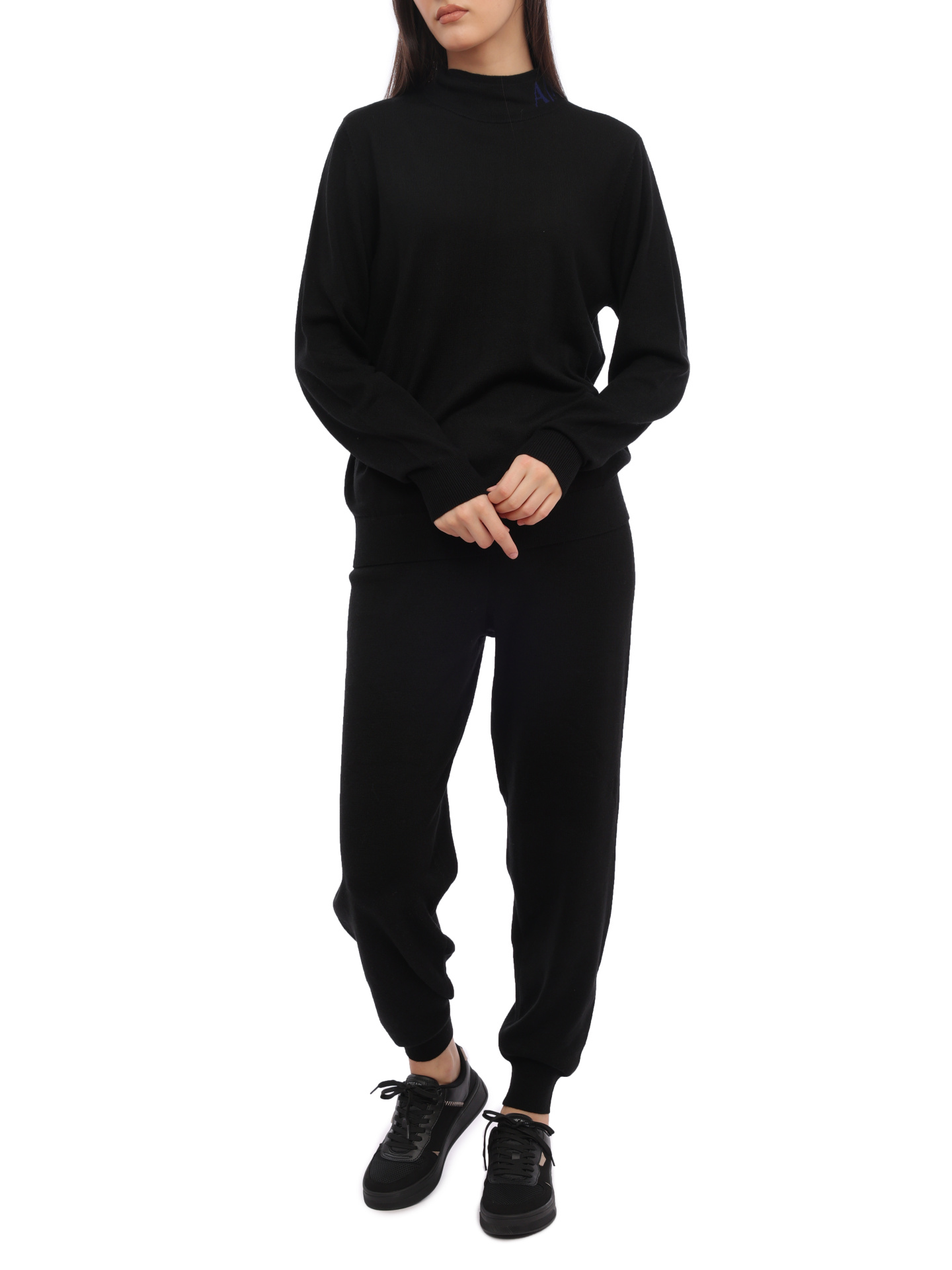 Брюки Armani Exchange 6RYP1K YME3Z 1200 черные женские из трикотажа — купить в интернет-магазине Verdistore