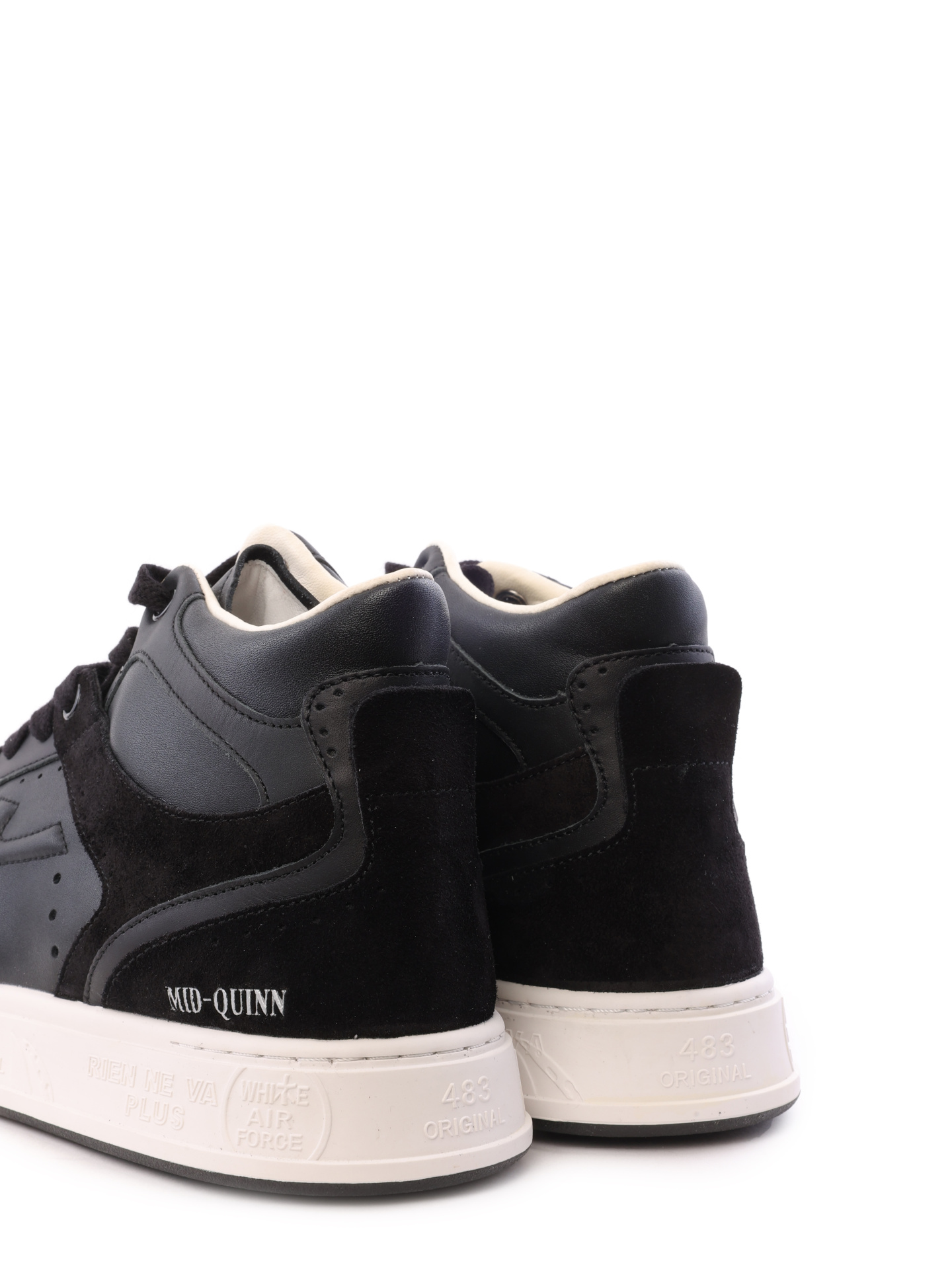 Кеды черные высокие на белойй подошве с замшевыми вставками — купить в интернет-магазине Verdistore