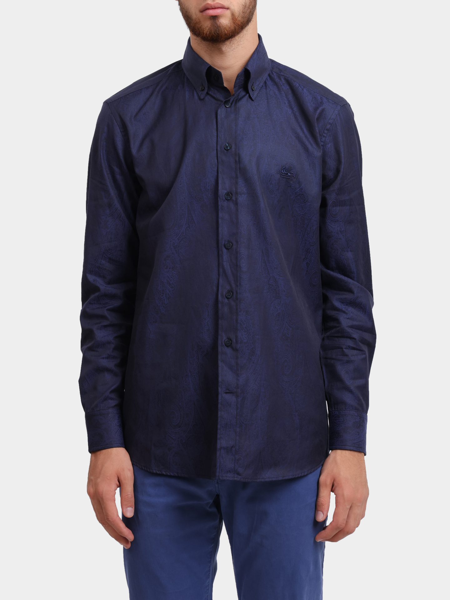 Рубашка MRIB0004 99TU5E1 B0711 прямого кроя темно-синяя — купить в интернет-магазине Verdistore