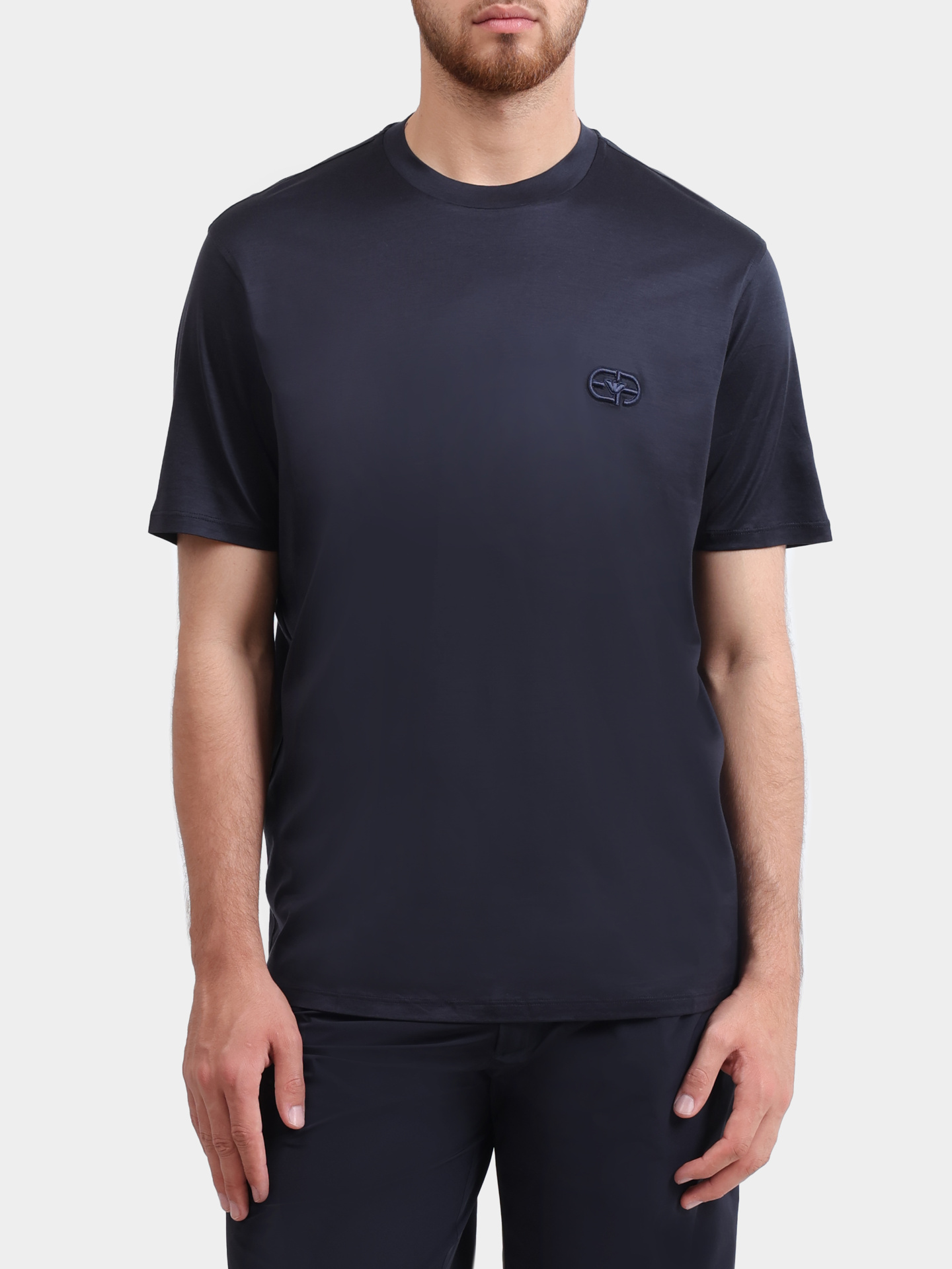 Футболка Emporio Armani EM004585 AF10017 UB118 темно-синяя мужская — купить в интернет-магазине Verdistore