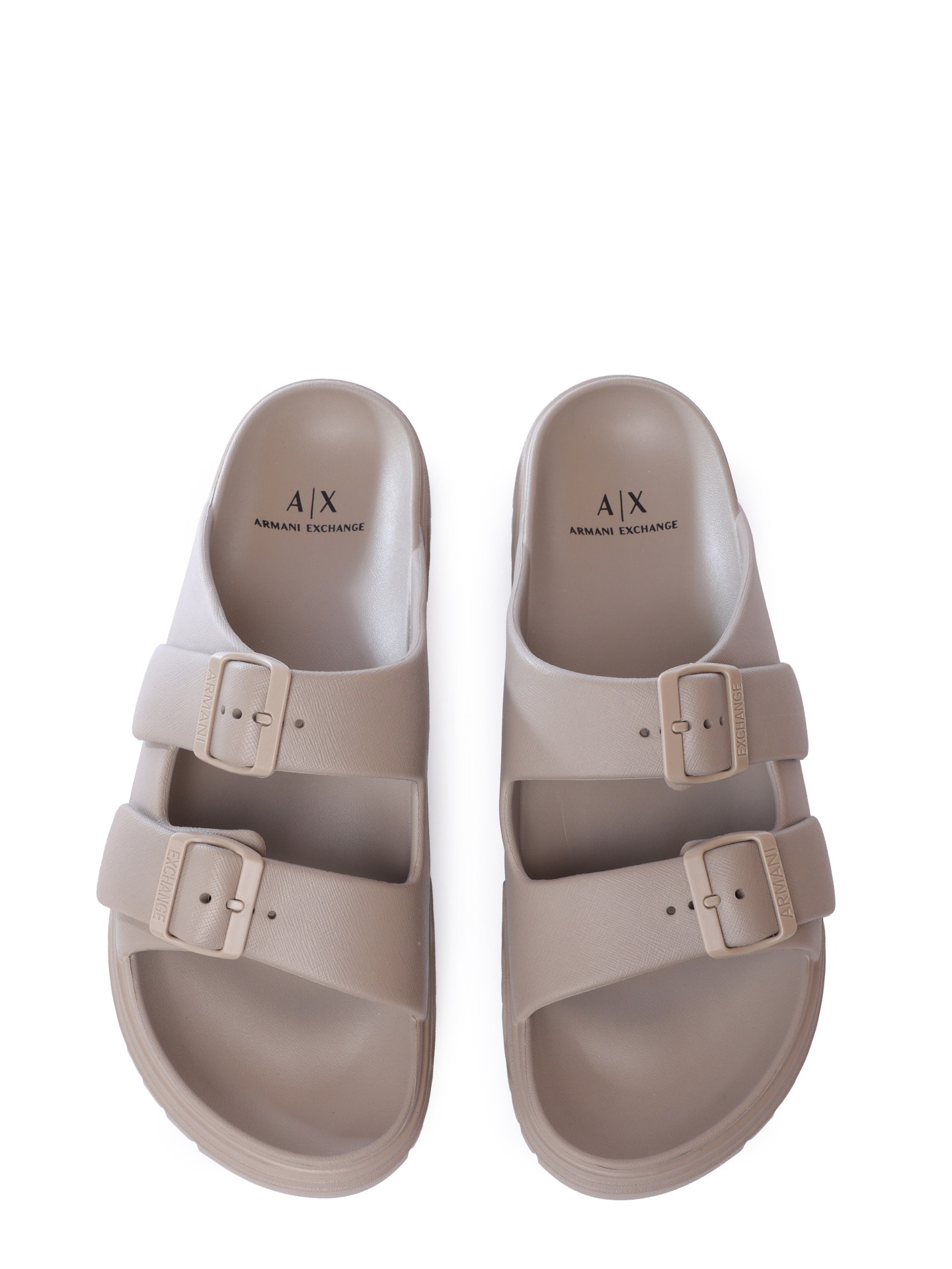 Шлепанцы Armani Exchange XUP015 XV821 01827 бежевые мужские — купить в интернет-магазине Verdistore