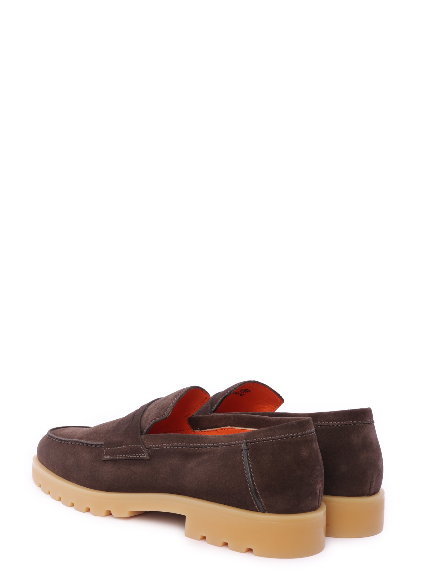 Лоферы коричневые на бежевой изогнутой подошве  — купить в интернет-магазине Verdistore