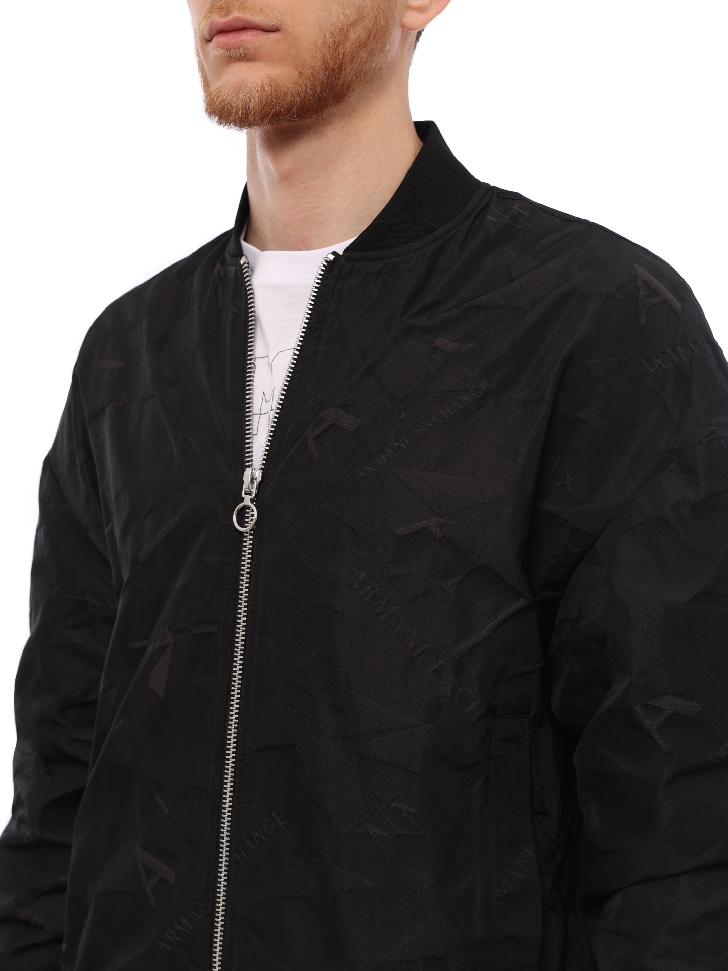 Куртка Armani Exchange 3RZBL4 ZN1SZ 1200 черная мужская из фактурной ткани — купить в интернет-магазине Verdistore