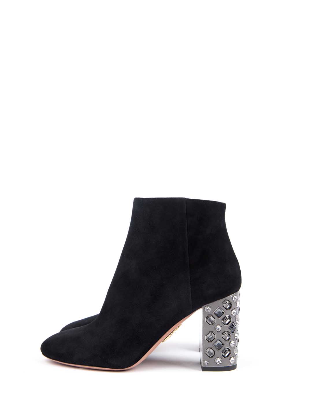 Ботильоны Aquazzura PRTMIDB0 черные женские из замши — купить в интернет-магазине Verdistore