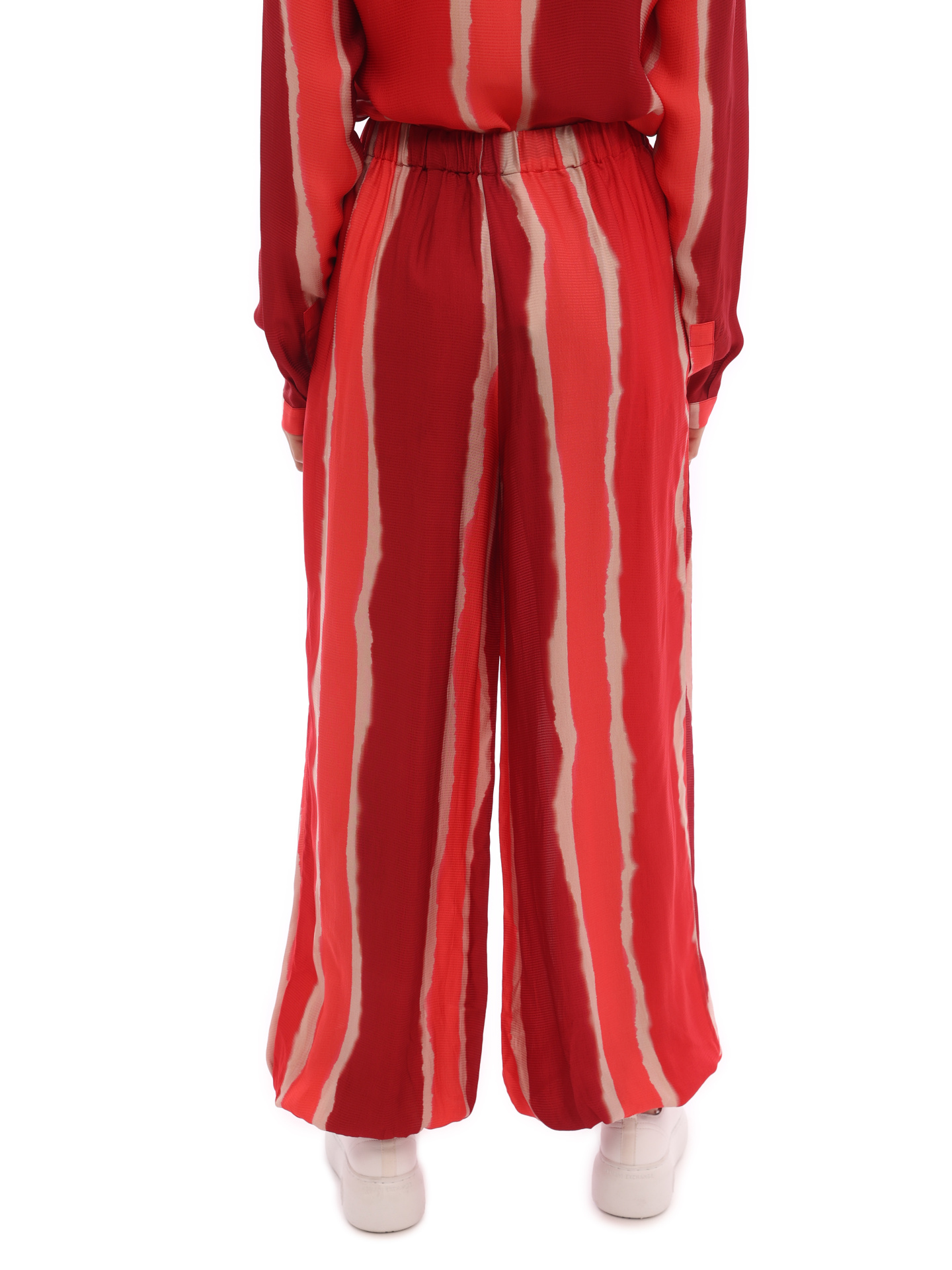 Брюки Armani Exchange 3LYP44 YNQWZ 7410 красные женские с полосками — купить в интернет-магазине Verdistore