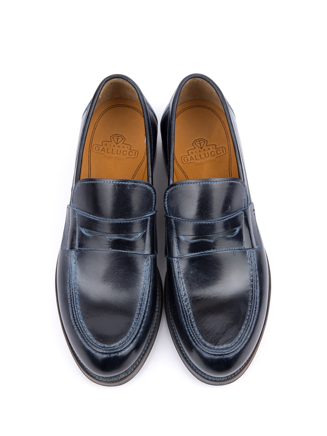 Туфли темно-синие из прочной глянцевой кожи — купить в интернет-магазине Verdistore