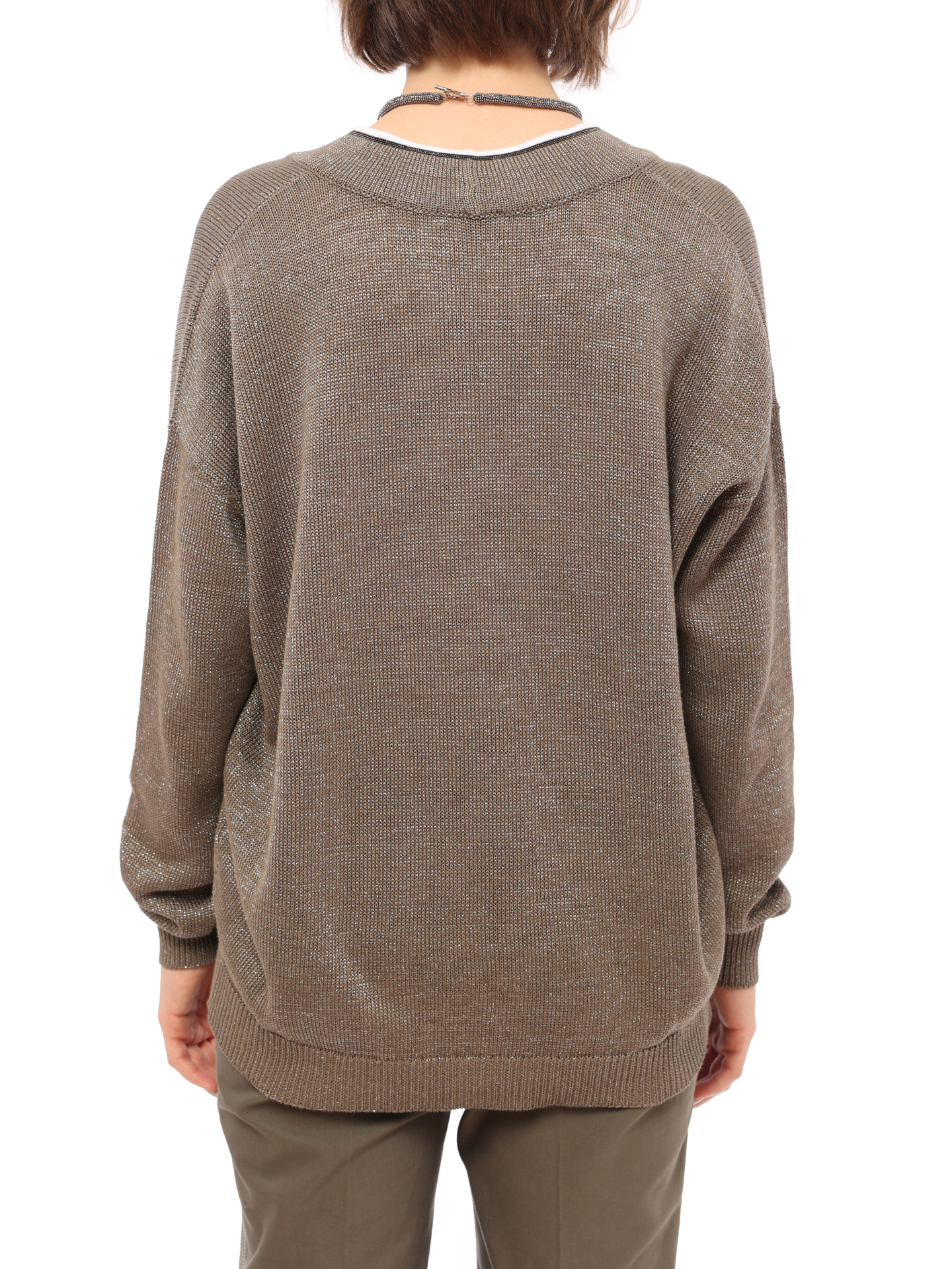 Кардиган Brunello Cucinelli M74767406 CE821 коричневый женский из хлопка — купить в интернет-магазине Verdistore