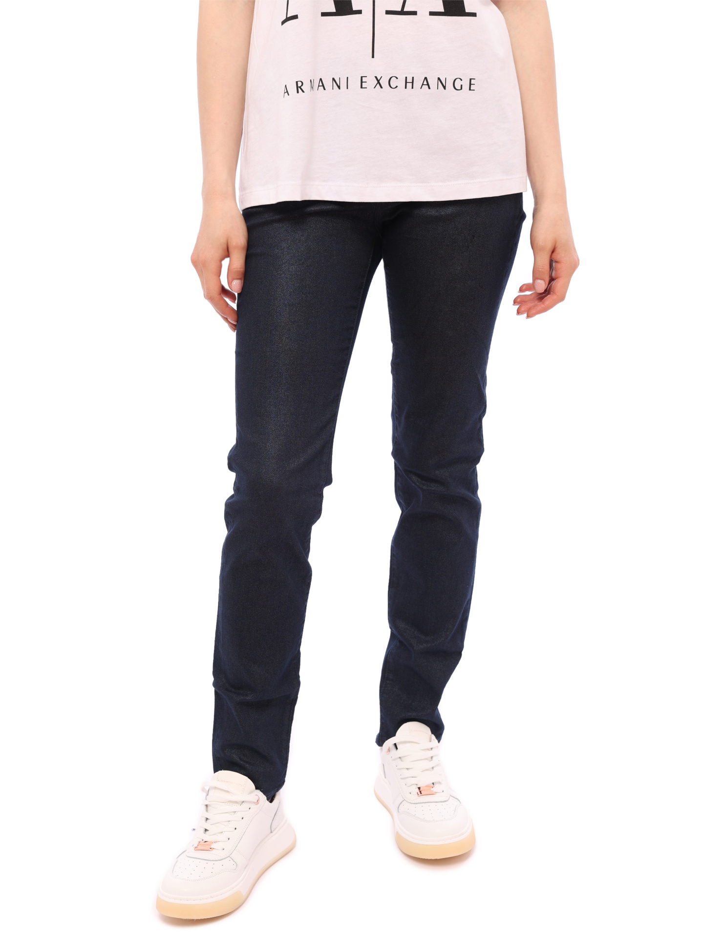 Джинсы Armani Exchange J69 темно-синие женские зауженные — купить в интернет-магазине Verdistore