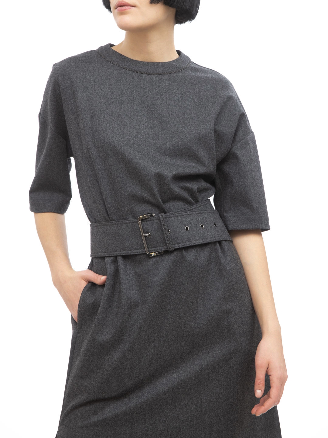 Платье Brunello Cucinelli MA150A4663 C059 шерстяное женское с поясом — купить в интернет-магазине Verdistore