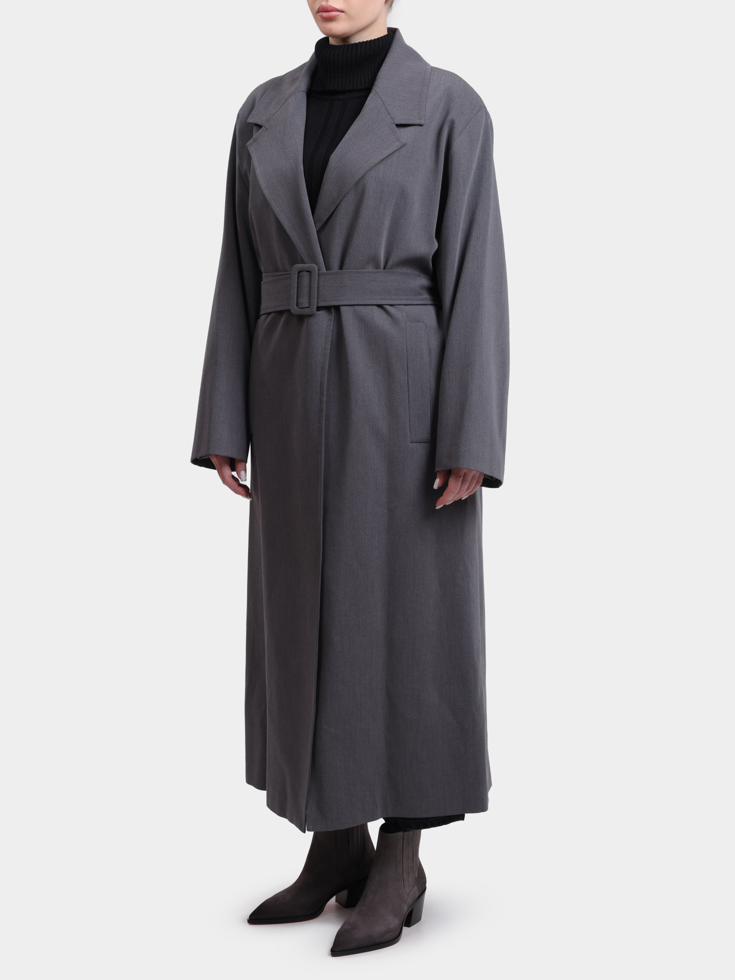 Тренч Alpha Studio AD-4668N 2004 серый женский с поясом — купить в интернет-магазине Verdistore