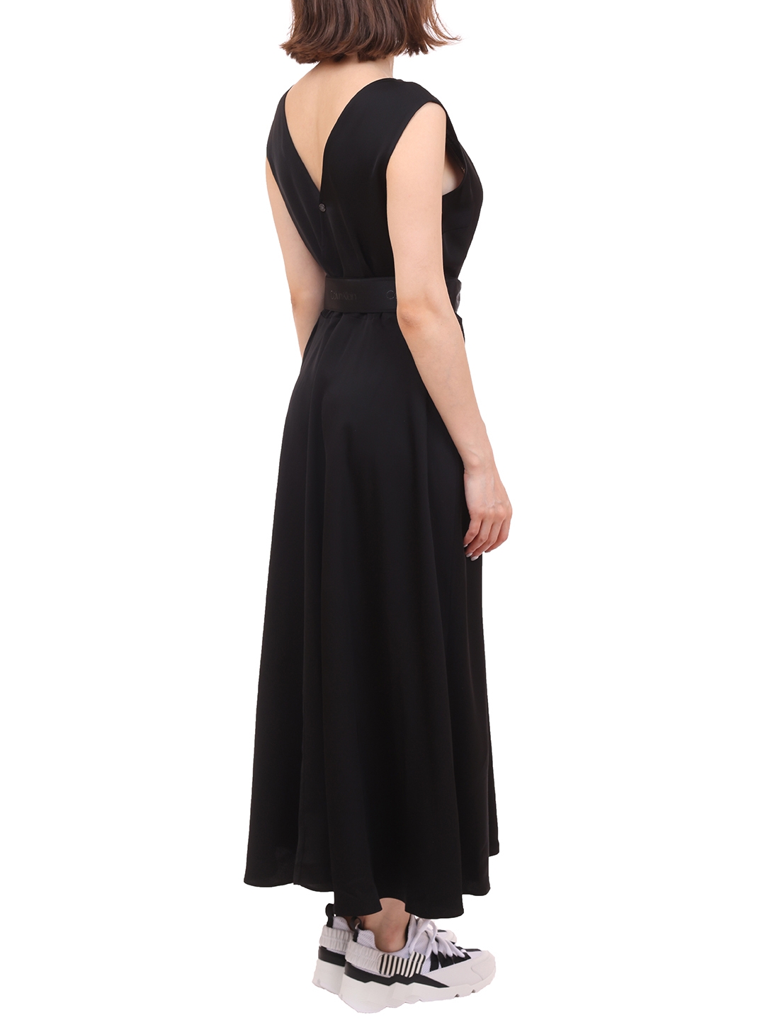 Платье Calvin Klein K20K202849BEH черное женское с поясом — купить в интернет-магазине Verdistore