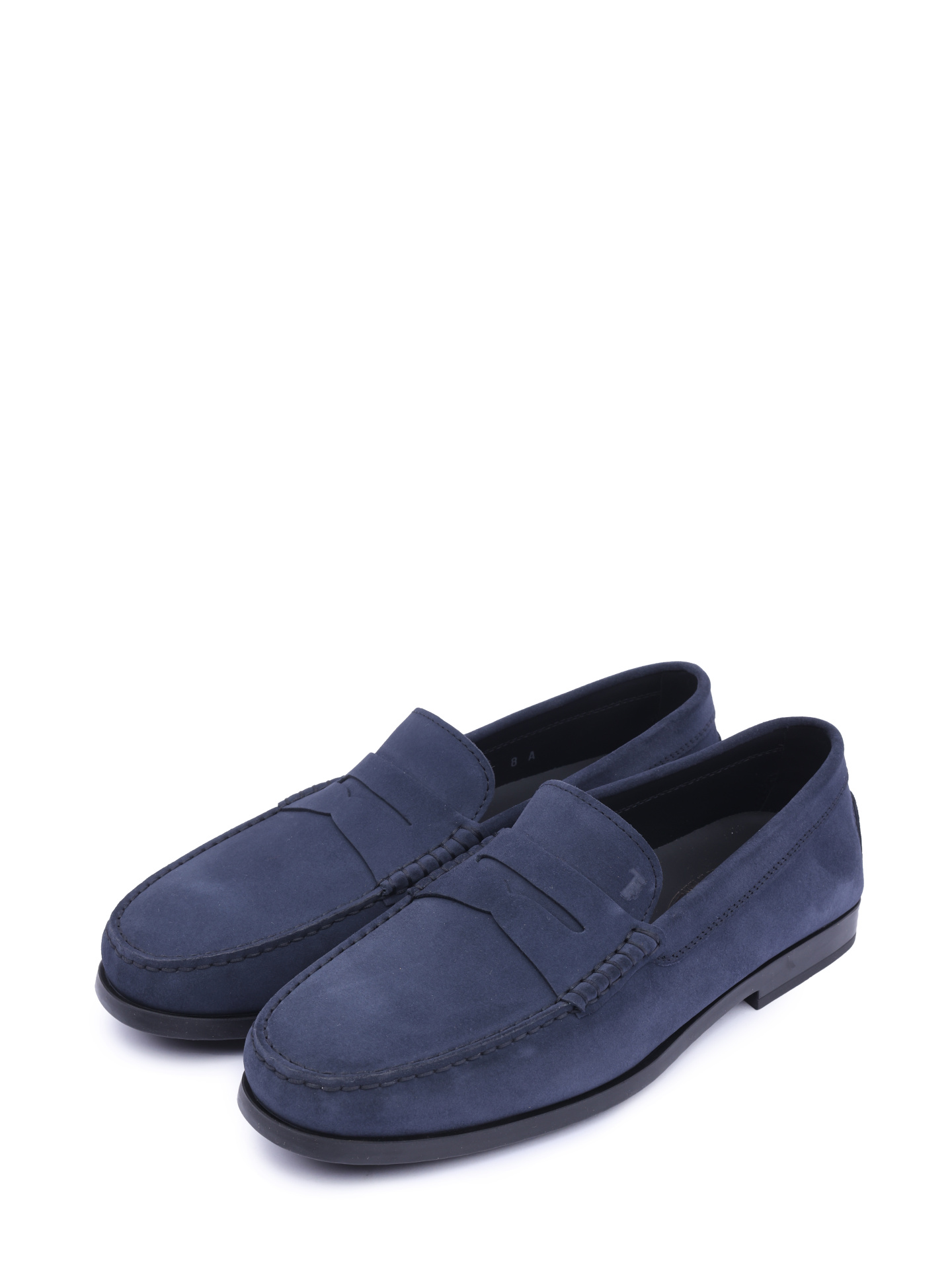 Лоферы темно-синие замшевые на каблуке — купить в интернет-магазине Verdistore