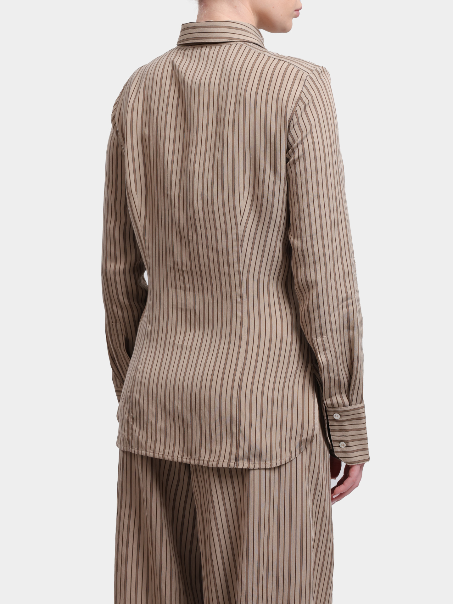 Рубашка MARELLA MLLFOLK 001 бежевая женская в полоску — купить в интернет-магазине Verdistore