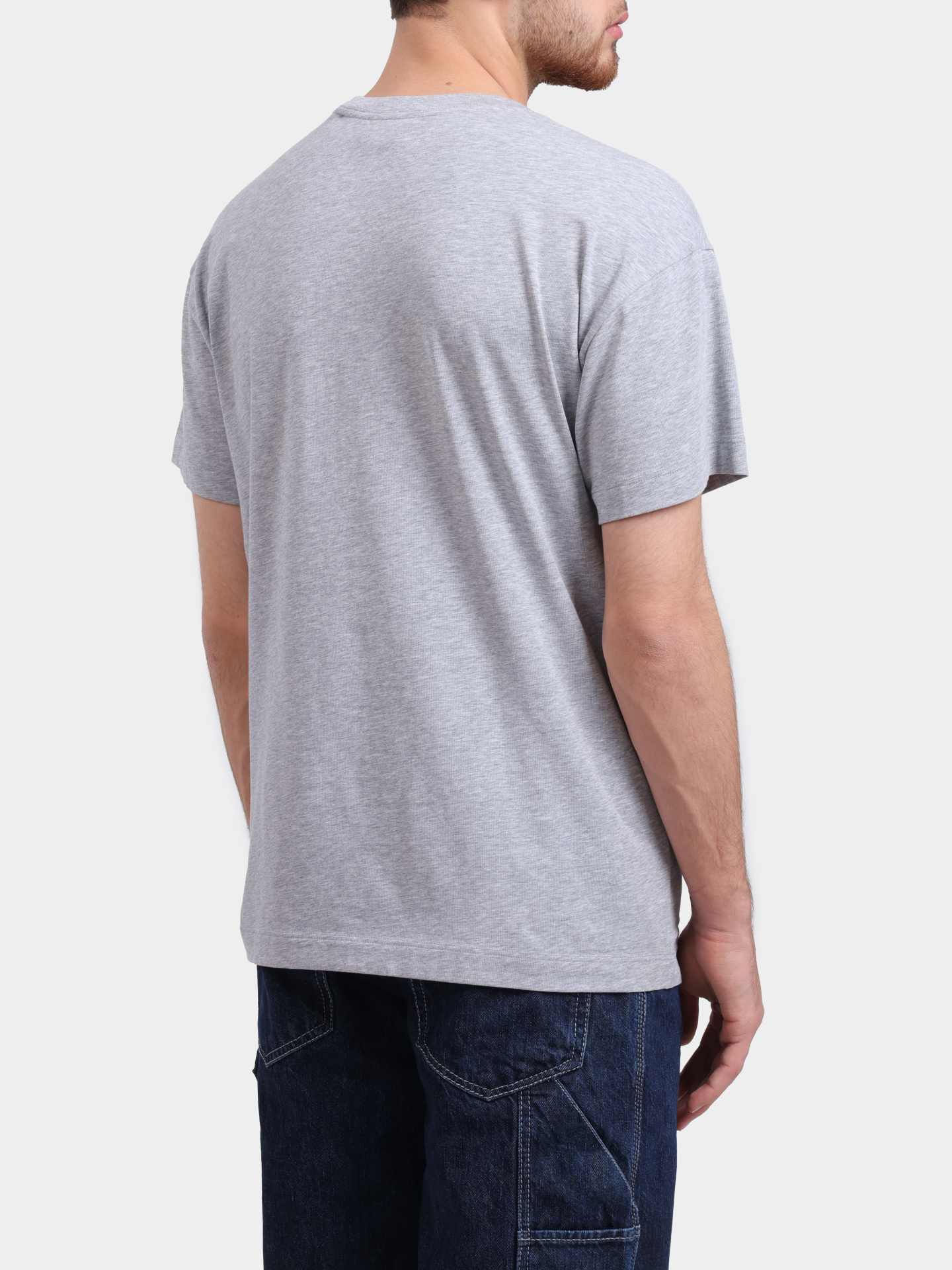 Футболка HUGO RED Laze T-Shirt 10261152 01 50525236 036 серая мужская хлопковая с маленьким логотипом  — купить в интернет-магазине Verdistore