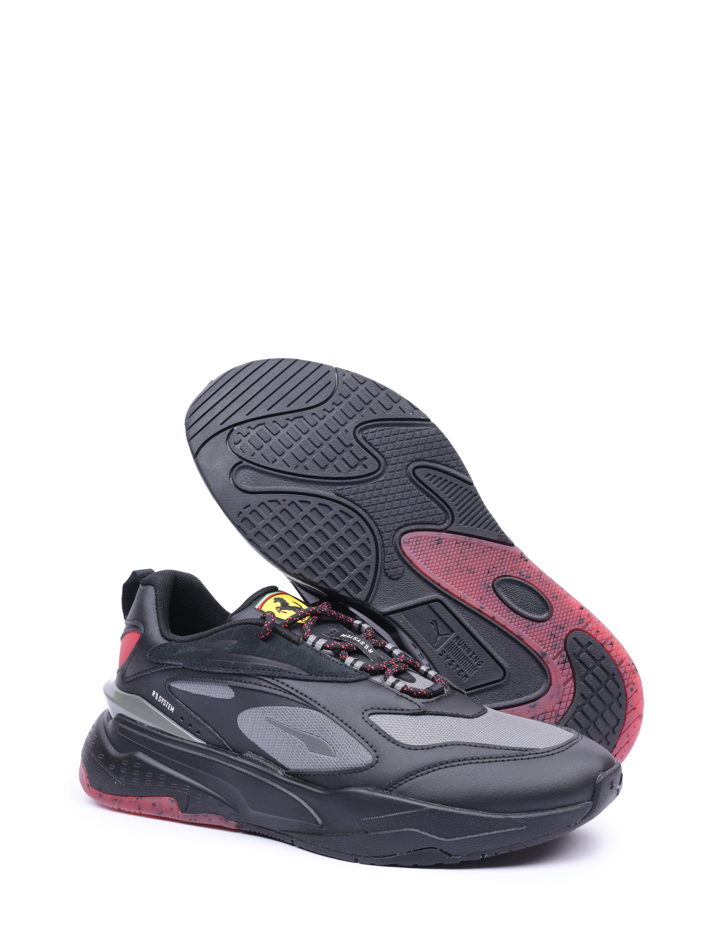 Кроссовки Puma x Ferrari черные с кожаными вставками — купить в интернет-магазине Verdistore