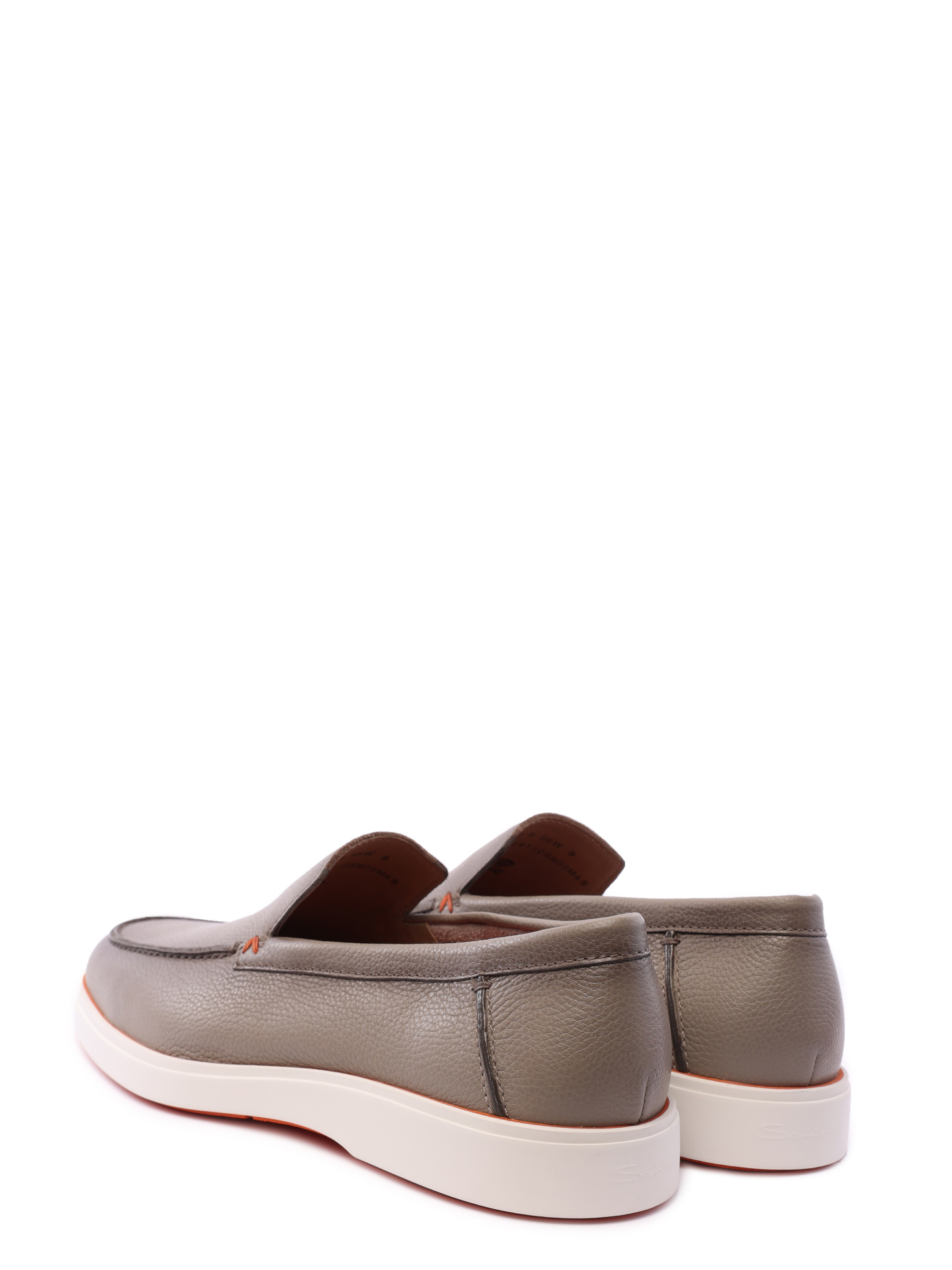 Лоферы серые кожаные на белой изогнутой подошве  — купить в интернет-магазине Verdistore