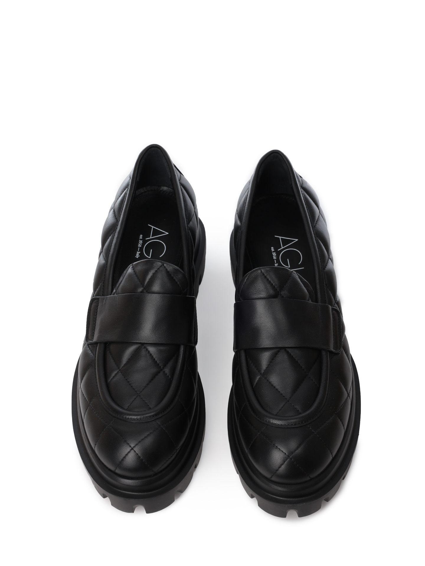 Лоферы AGL D756033PGKA076 1013 черные женские стеганые — купить в интернет-магазине Verdistore