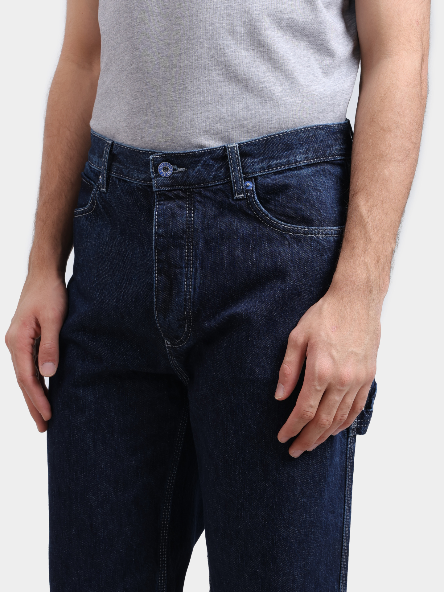 Джинсы HUGO BLUE 10276905 01 50553473 403 темно-синие мужские хлопковые — купить в интернет-магазине Verdistore