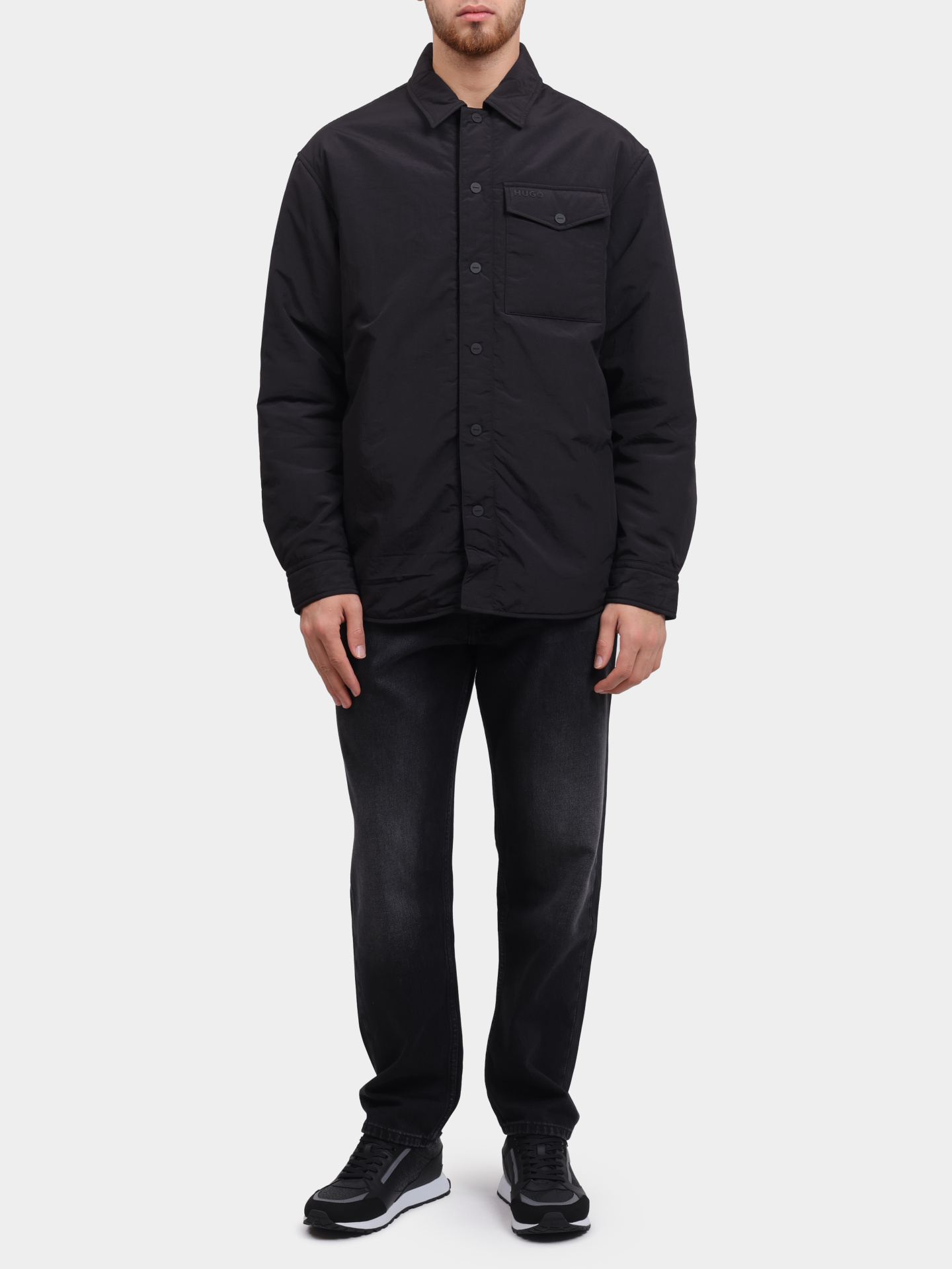 Куртка-рубашка Hugo 50549077 001 черная мужская — купить в интернет-магазине Verdistore