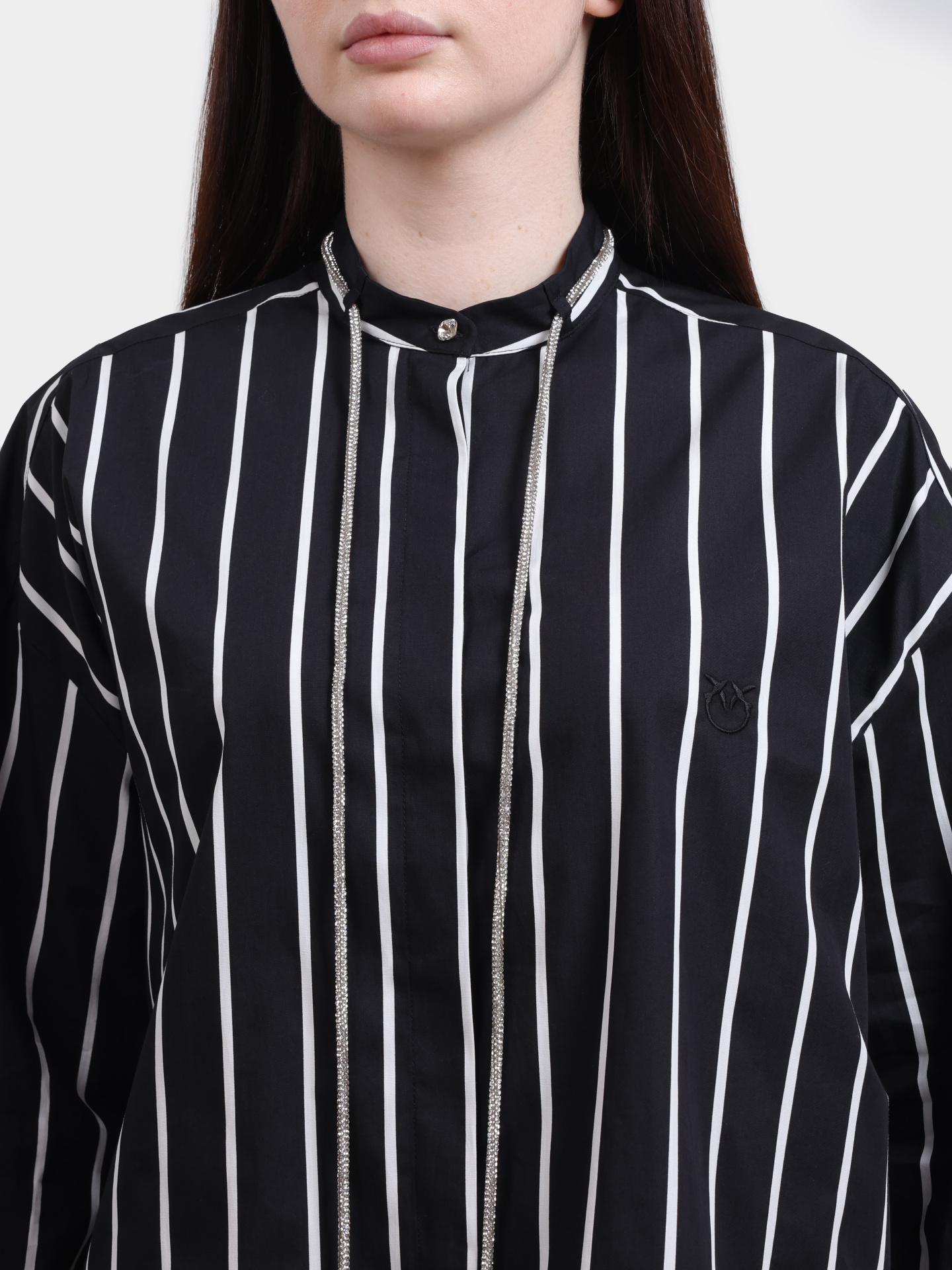 Рубашка Pinko 105606 A2TB ZZ2 хлопковая женская в полоску — купить в интернет-магазине Verdistore