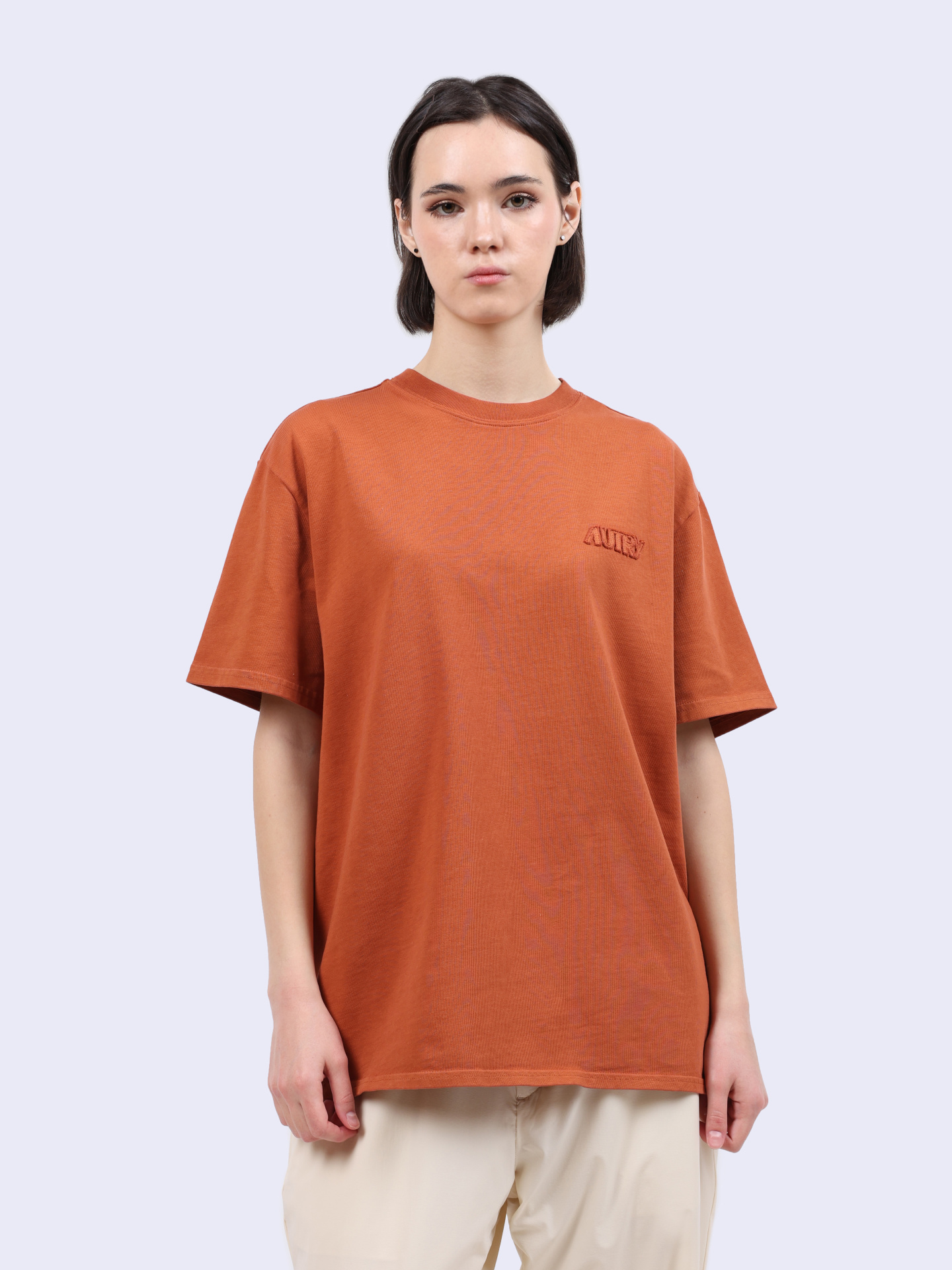 Футболка Autry TSPX-12OO оранжевая женская с аппликацией — купить в интернет-магазине Verdistore