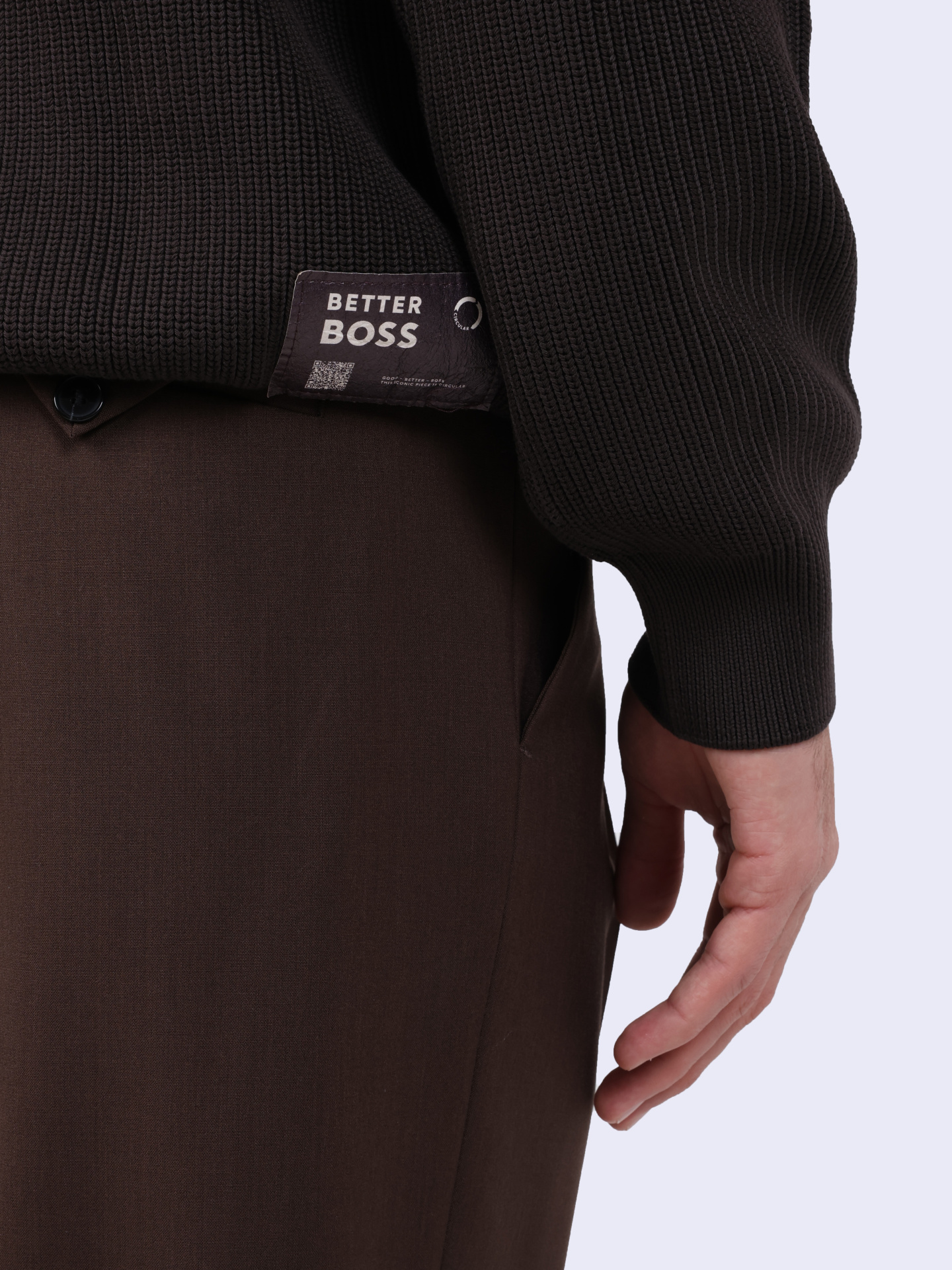 Свитер Boss 50523585 202 коричневый мужской из хлопка — купить в интернет-магазине Verdistore