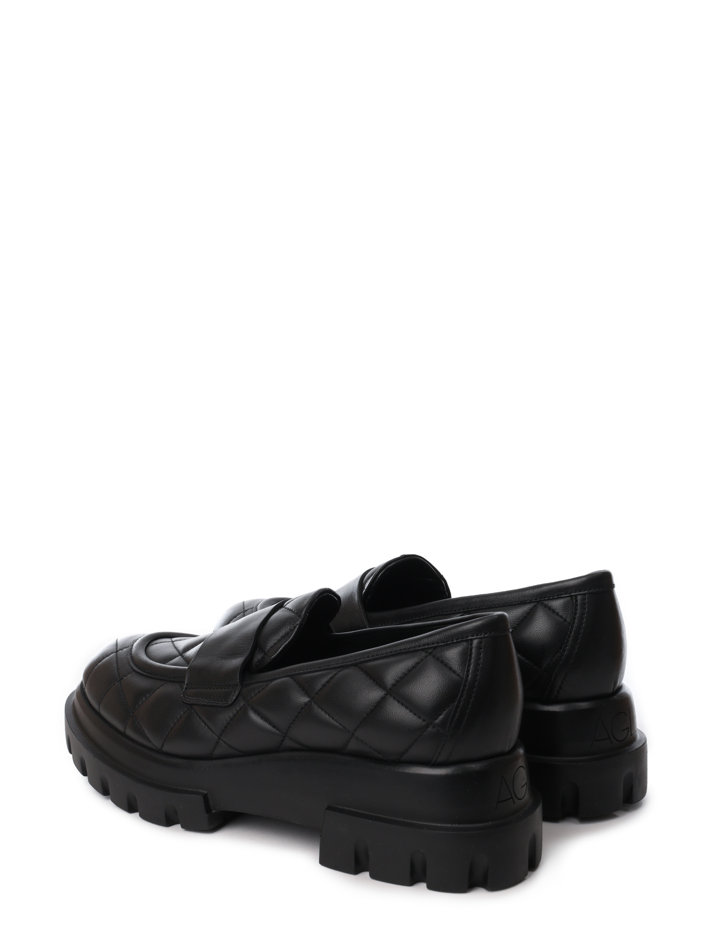 Лоферы AGL D756033PGKA076 1013 черные женские стеганые — купить в интернет-магазине Verdistore