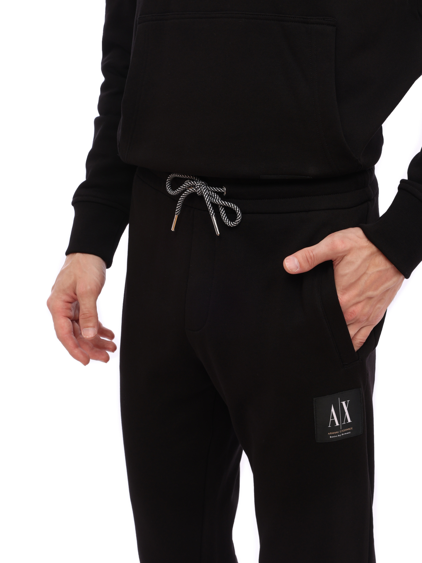 Брюки спортивные Armani Exchange 3RZPAA ZJ83Z 1200 черные мужские из хлопка — купить в интернет-магазине Verdistore