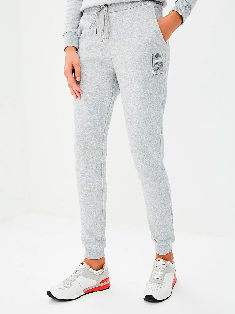 Брюки спортивные Armani Exchange 6ZYP71 3911 серые женские с эластичными манжетами — купить в интернет-магазине Verdistore