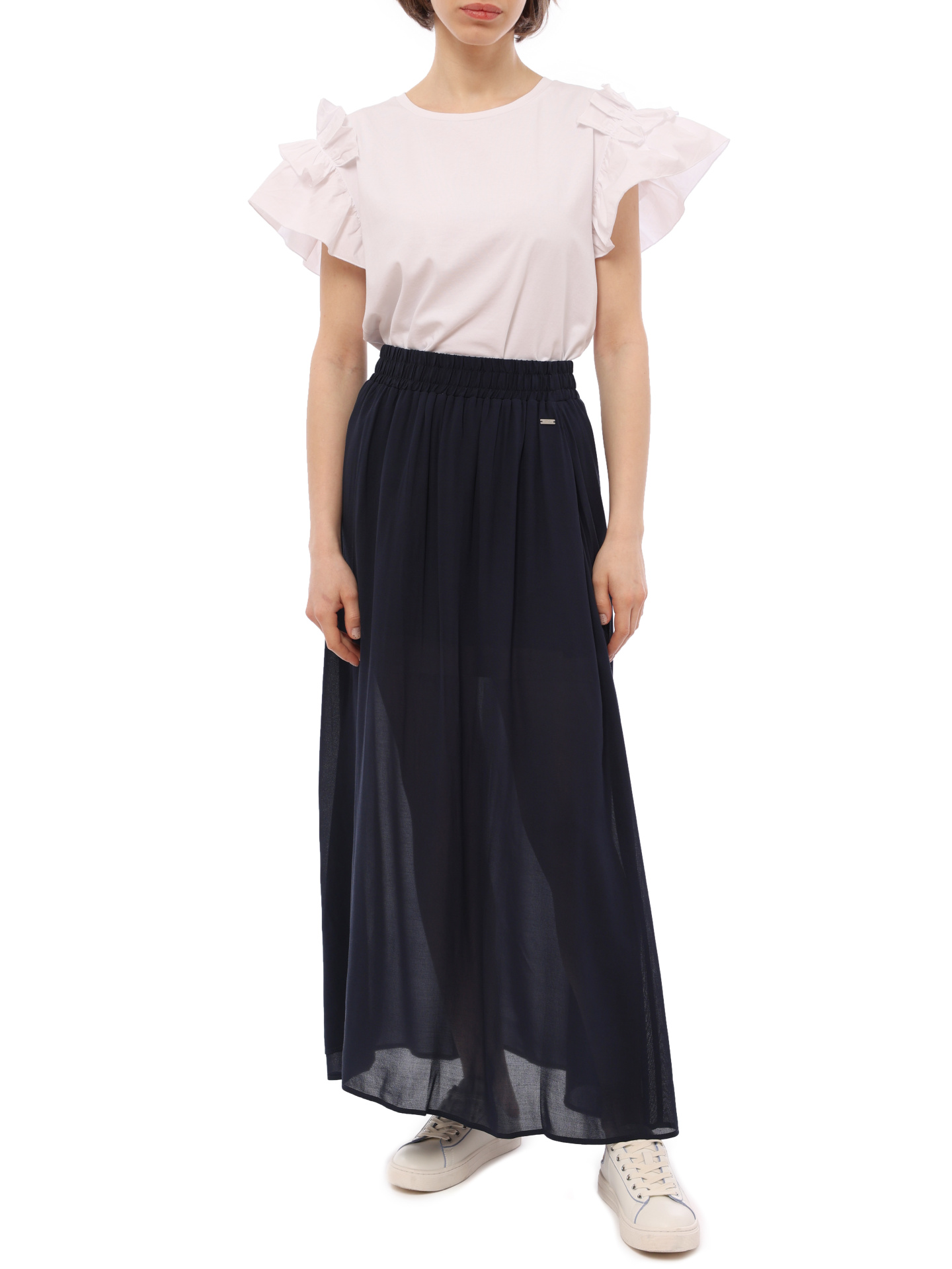 Юбка Armani Exchange 3RYN20 YN3LZ 15CO темно-синяя женская полупрозрачная — купить в интернет-магазине Verdistore