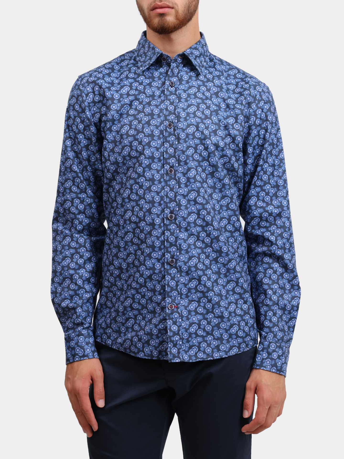 Рубашка Joop! 15 JJSH-138Hanson3-W 10019039 404 темно-синяя мужская с принтом — купить в интернет-магазине Verdistore