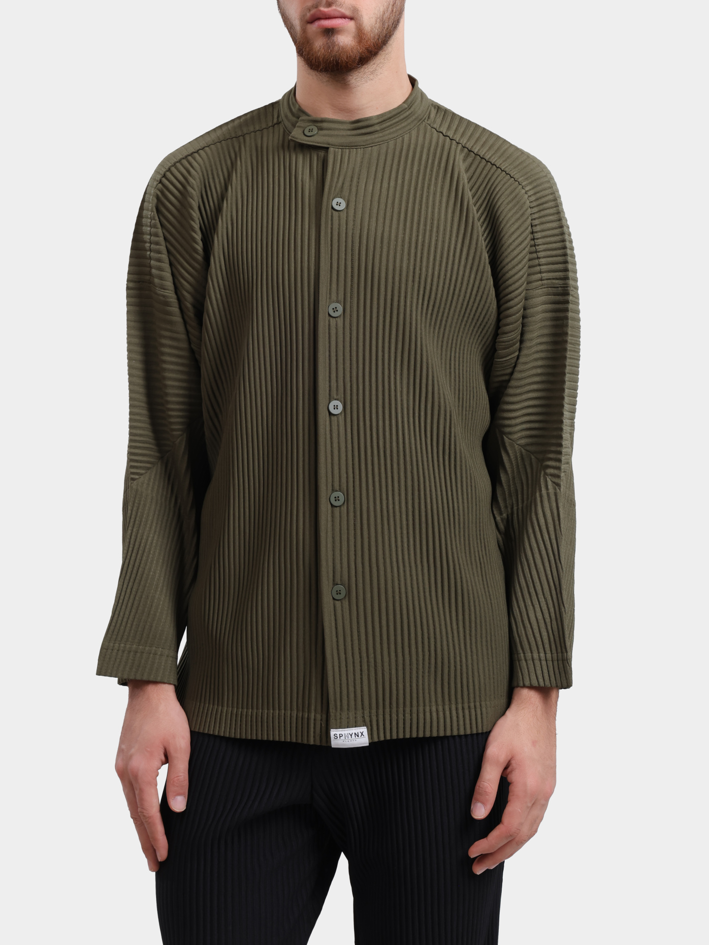 Рубашка Sphynx pleats 6432-3 зеленая мужская плиссированная  — купить в интернет-магазине Verdistore