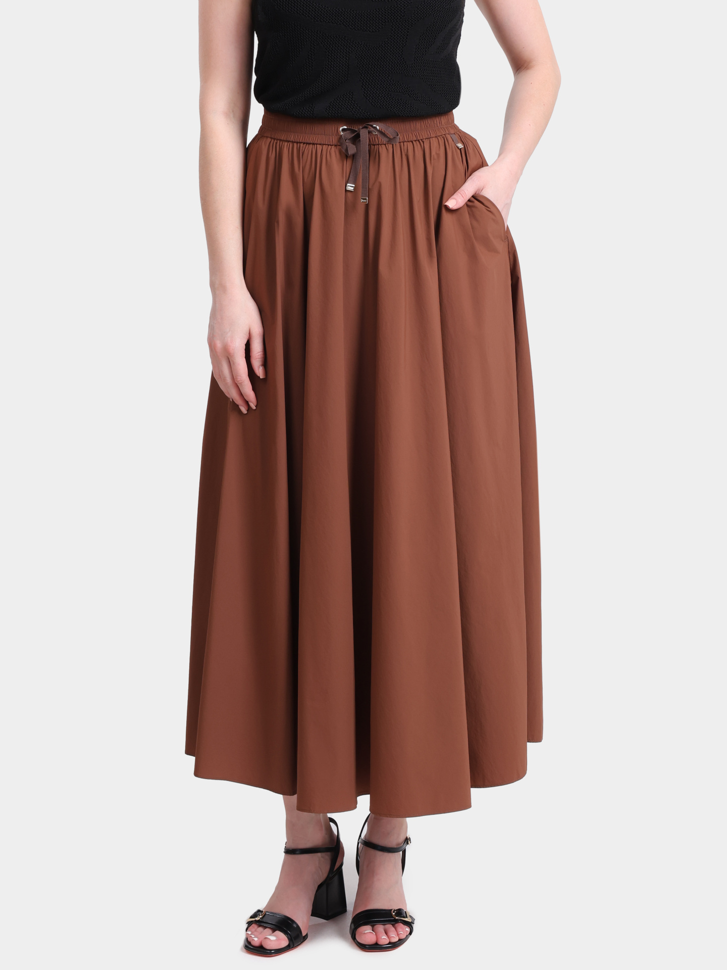 Юбка Herno GN000007D 12431SZ 2240 террактовая женская свободного кроя — купить в интернет-магазине Verdistore