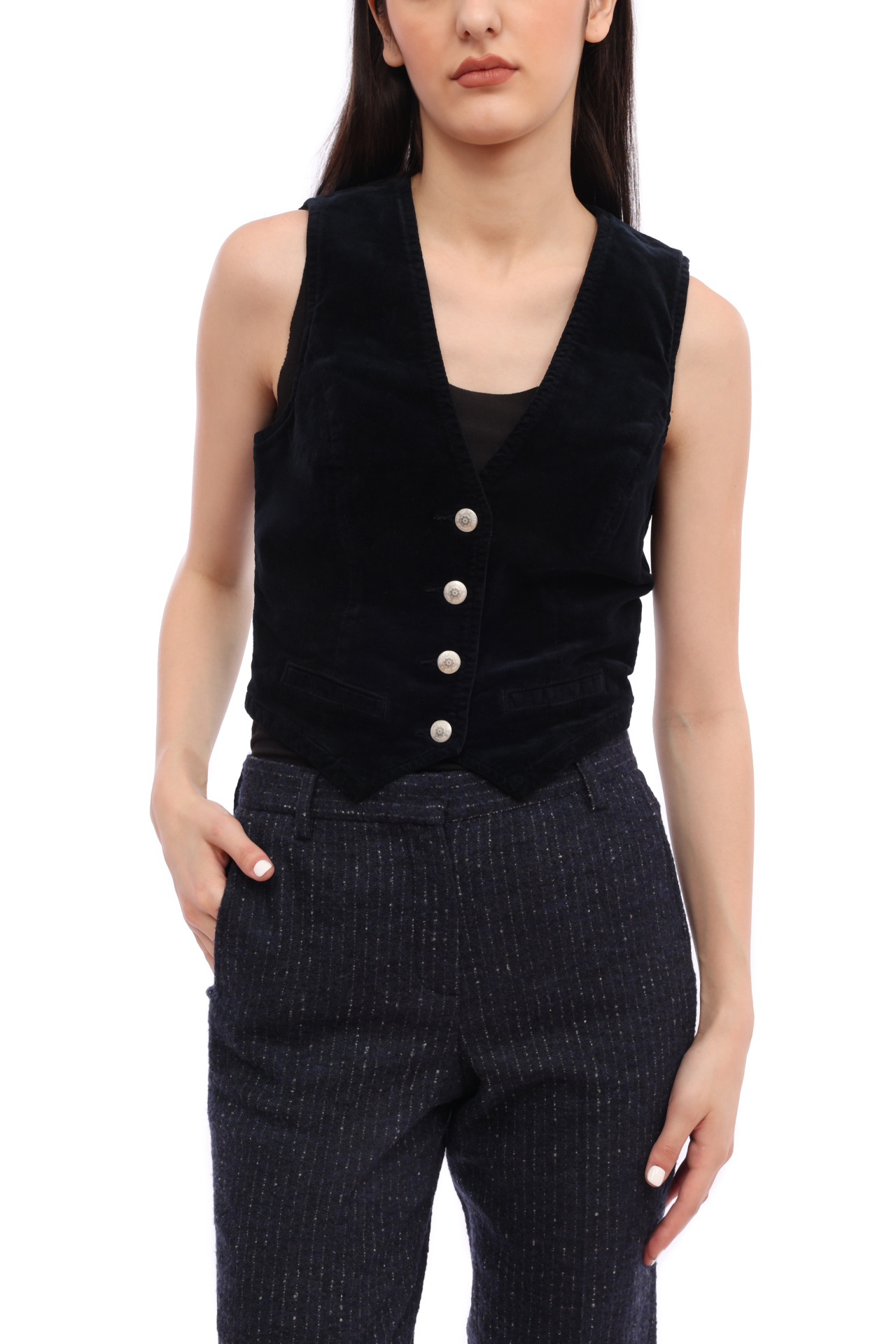 Жилет AG ENV4189 черный женский из велюра — купить в интернет-магазине Verdistore