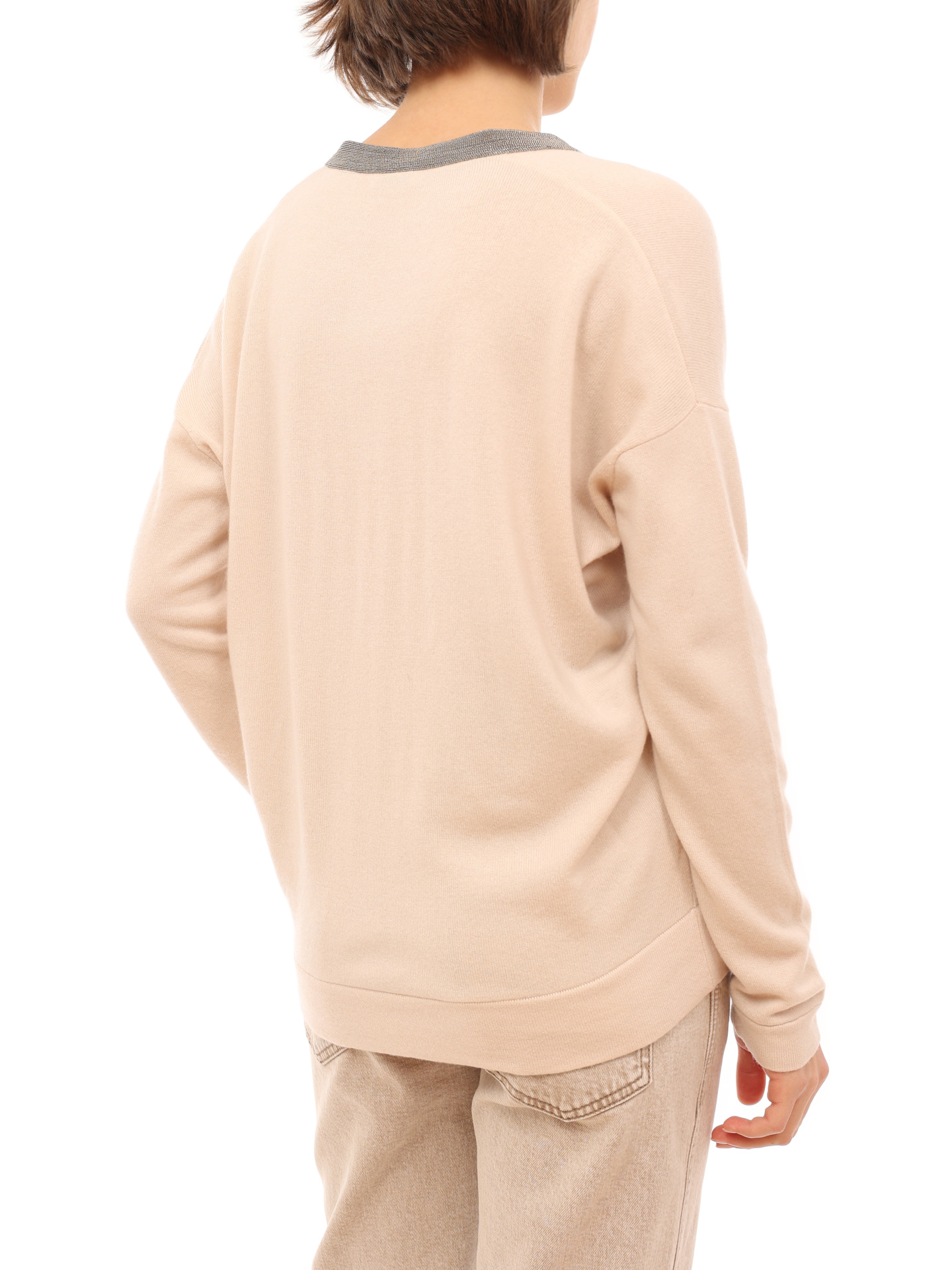 Пуловер Brunello Cucinelli M12154702 бежевый женский — купить в интернет-магазине Verdistore