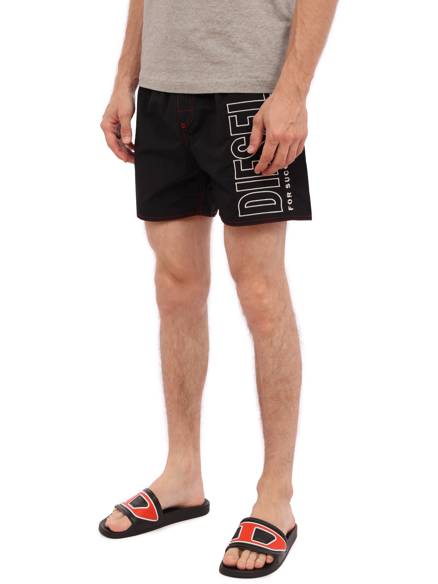 Шорты Diesel 00SV9U0PCAU900 черные мужские с логотипом — купить в интернет-магазине Verdistore