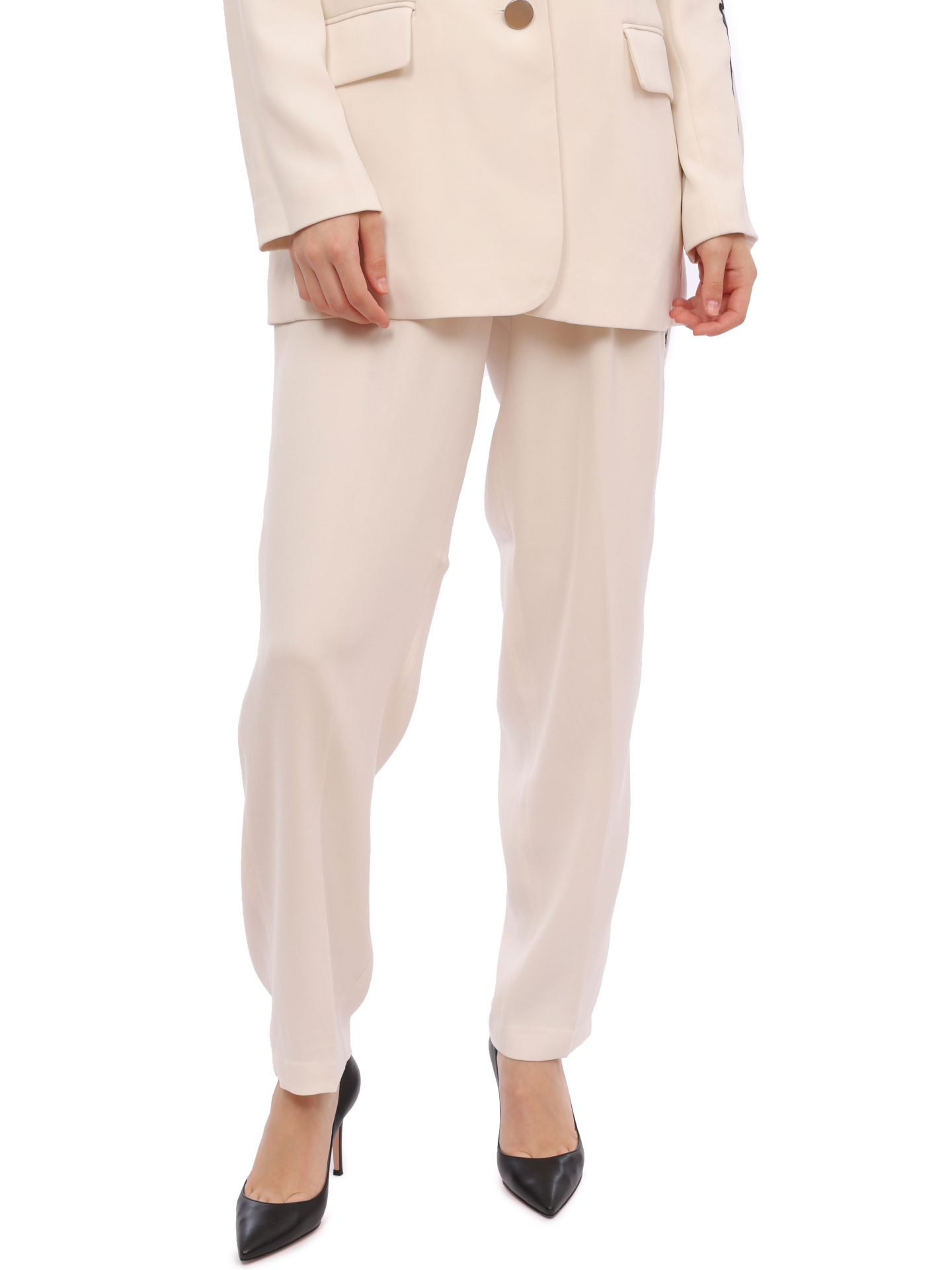 Брюки Armani Exchange 6RYP05 YN4LZ 1130 белые женские с логотипом  — купить в интернет-магазине Verdistore