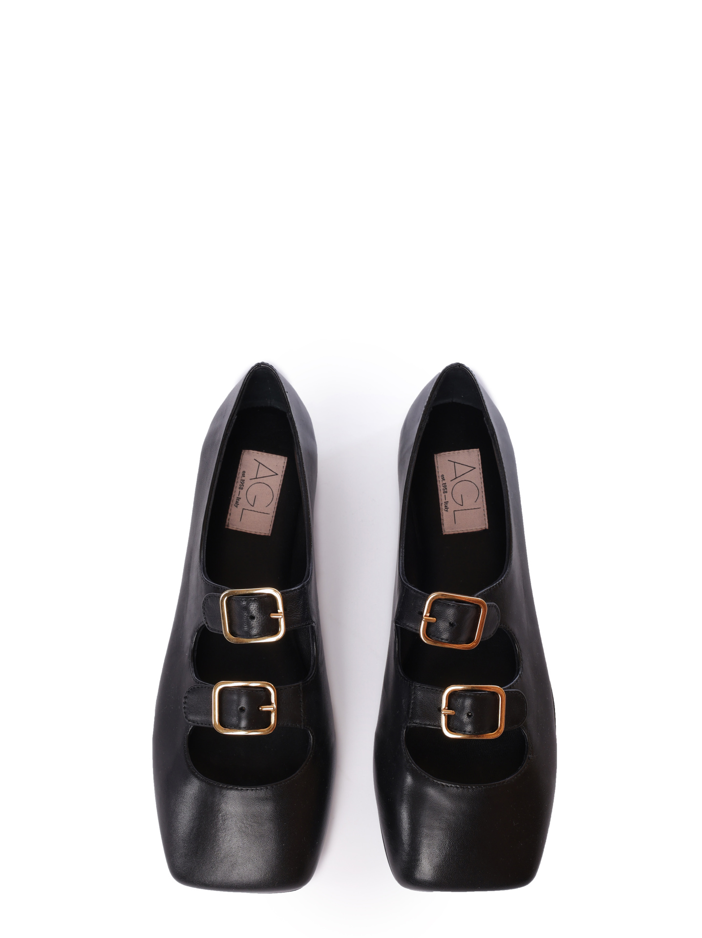 Балетки AGL D840006PGKA076 1013 черные женские с квадратным носом — купить в интернет-магазине Verdistore