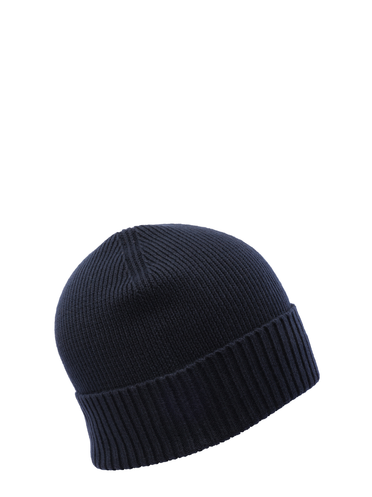 Шапка темно-синяя с отворотом с ребристой текстурой  — купить в интернет-магазине Verdistore