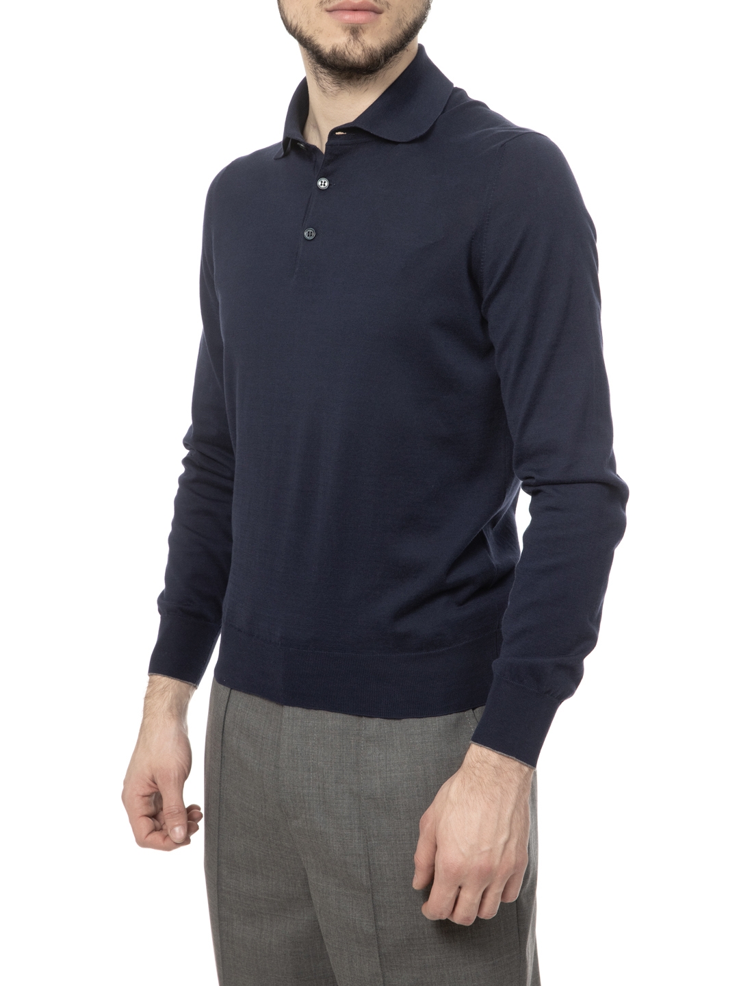 Джемпер Brunello Cucinelli M29800135 CA058 темно-синий мужской из хлопка — купить в интернет-магазине Verdistore