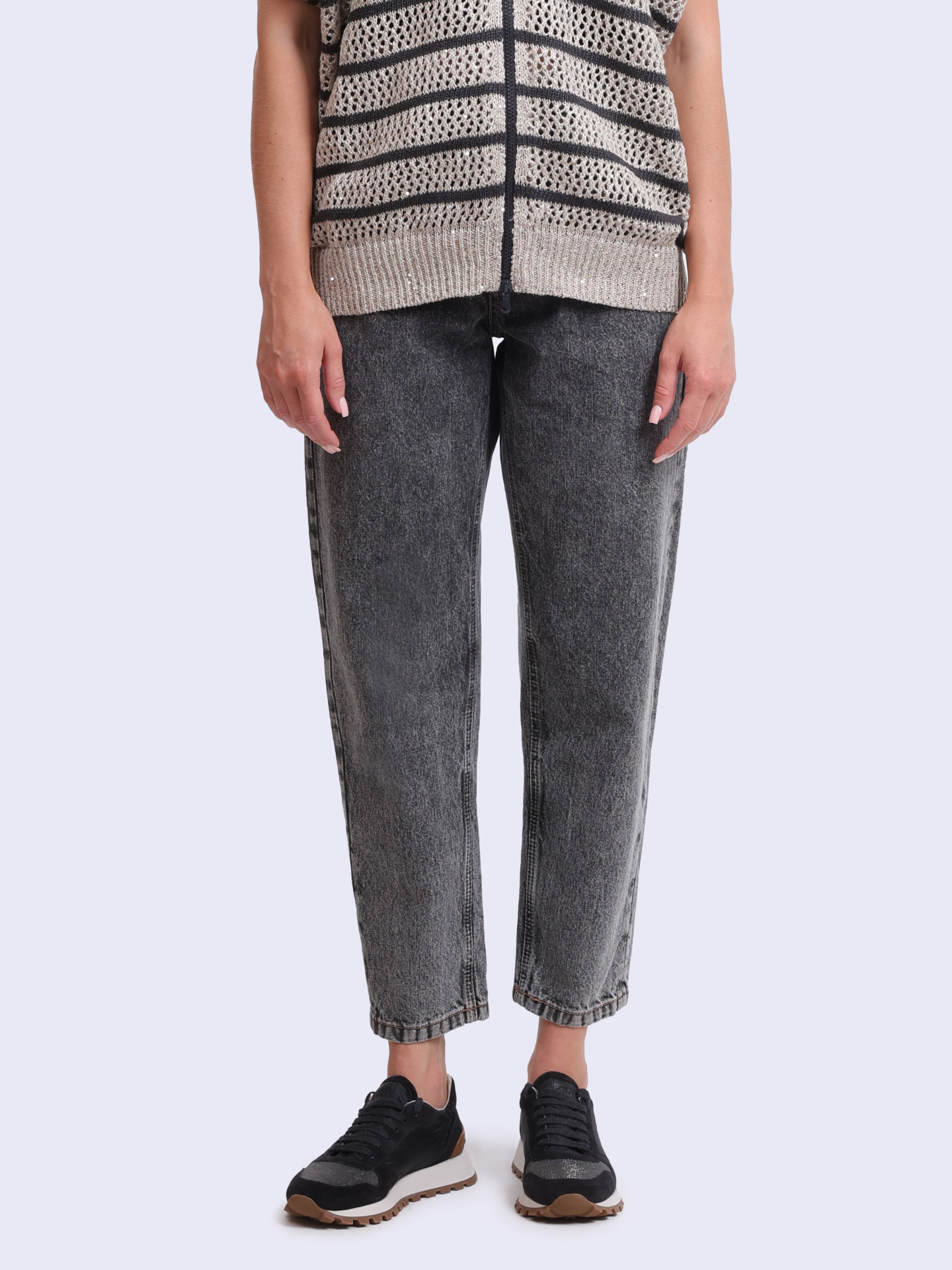 Джинсы Brunello Cucinelli MA095P5732 C7819 серые женские — купить в интернет-магазине Verdistore